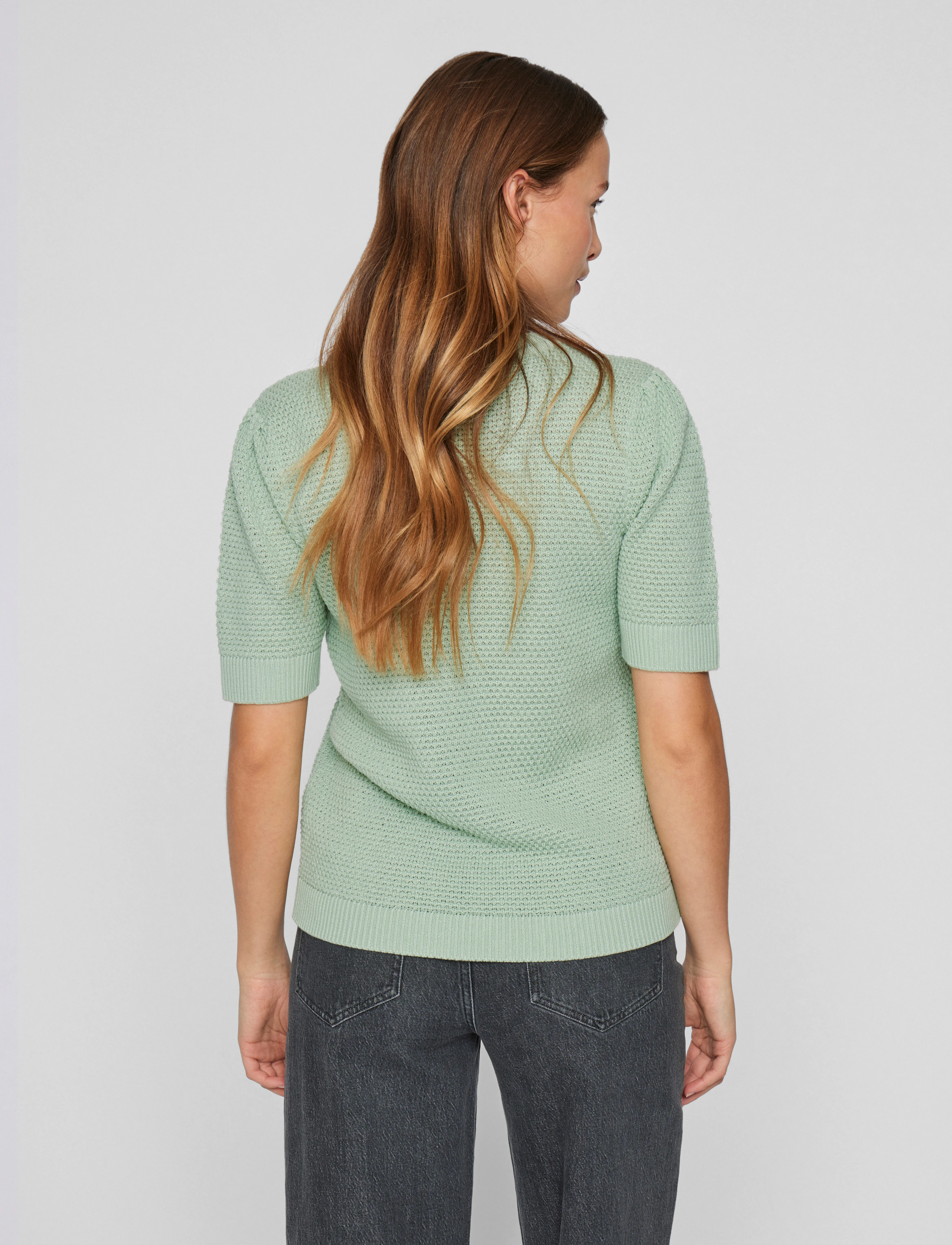 Vila - VIDALO O-NECK S/S KNIT TOP - NOOS - pullover - silt green - 3