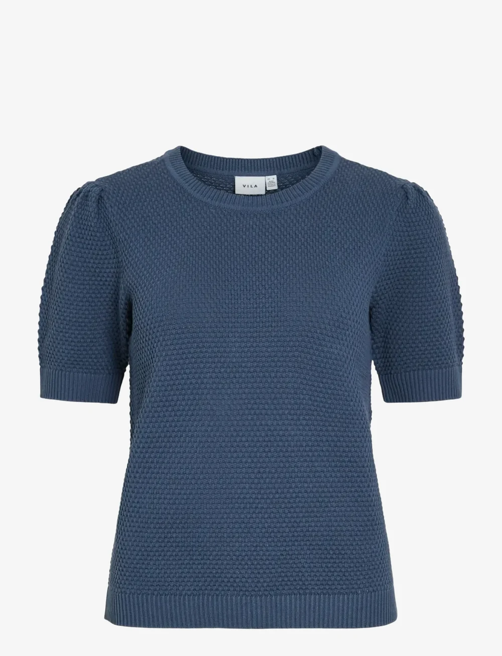 Vila - VIDALO O-NECK S/S KNIT TOP - NOOS - jumpers - vintage indigo - 1