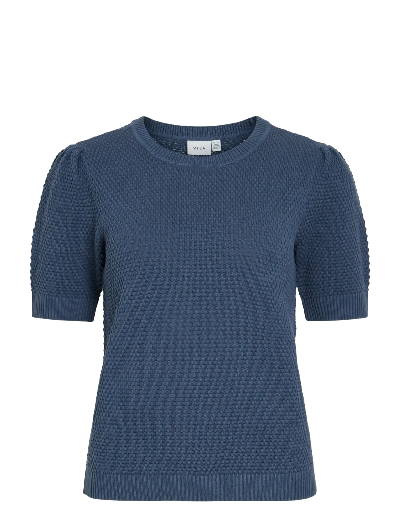 Vila VIDALO O-NECK S/S KNIT TOP - NOOS - Pullover - VINTAGE INDIGO / blue