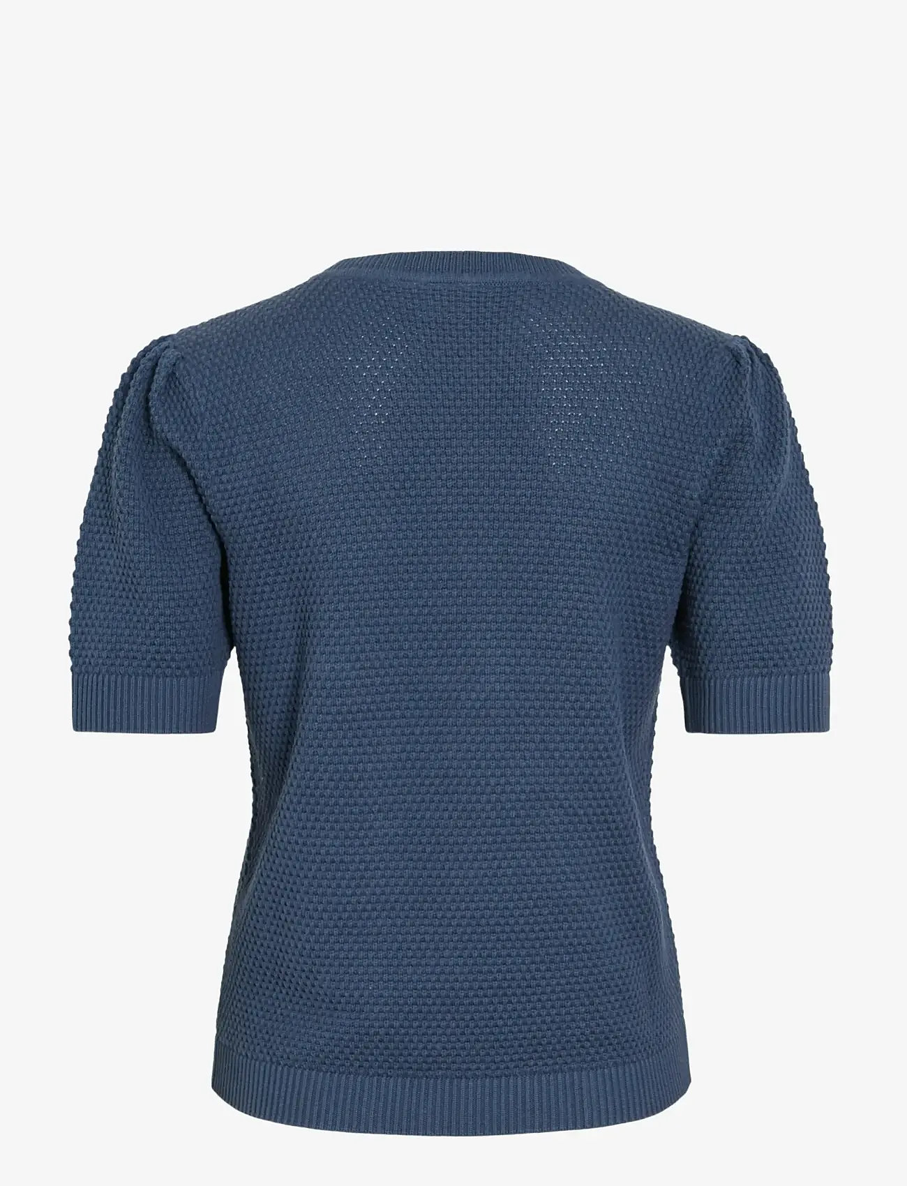 Vila - VIDALO O-NECK S/S KNIT TOP - NOOS - striktrøjer - vintage indigo - 2