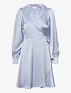 VIENNA RAVENNA L/S SHORT WRAP DRESS-NOOS - KENTUCKY BLUE