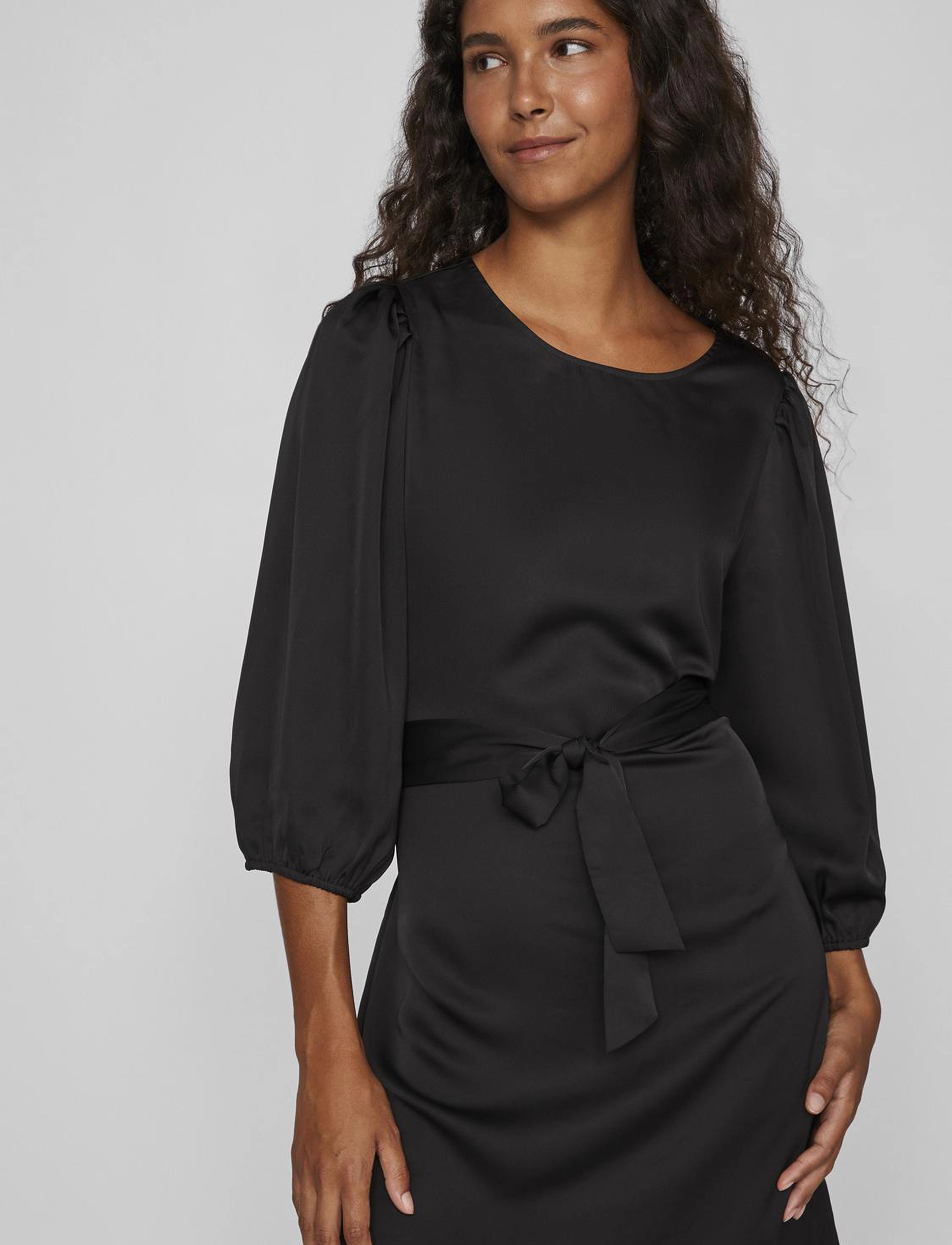 Vila - VIELLETTE  3/4 DRESS/SU - NOOS - black - 5