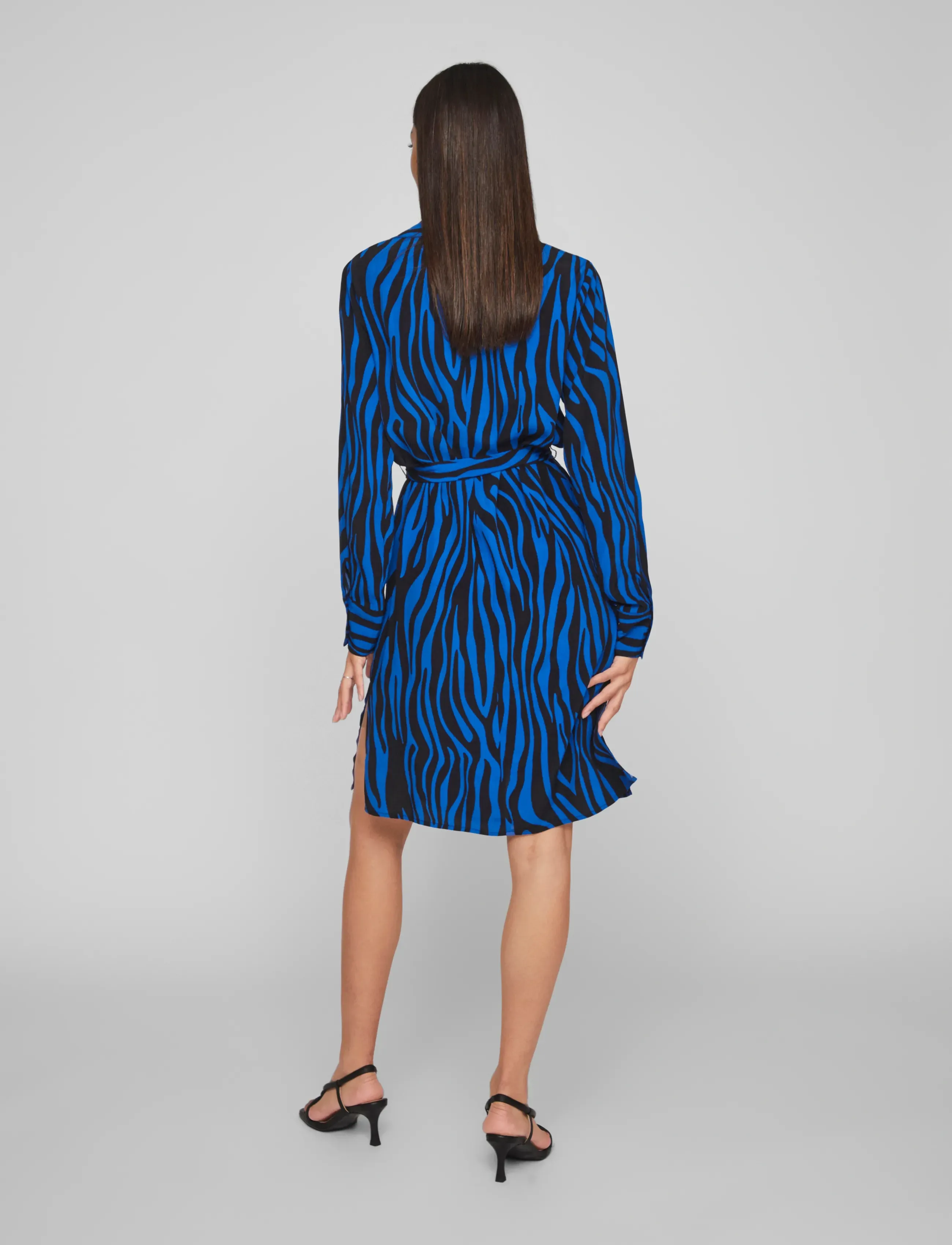 Vila - VIFINI L/S MIDI SHIRT DRESS/SU - skjortekjoler - black - 3