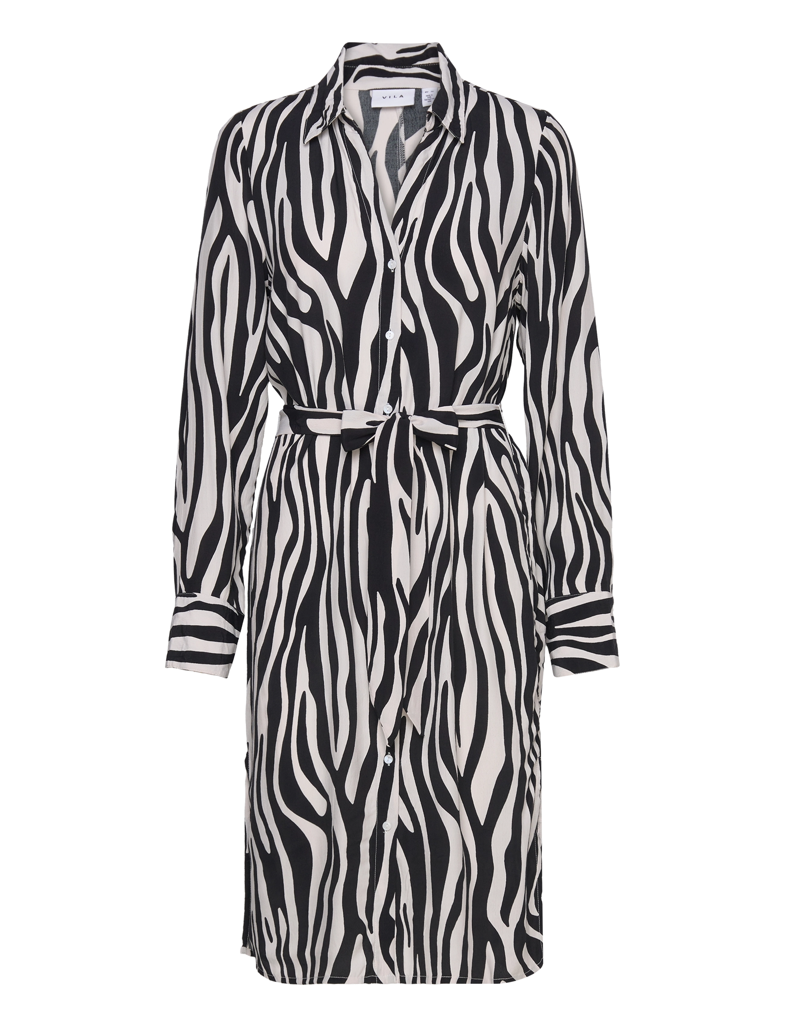 Vila VIFINI L/S MIDI SHIRT DRESS/SU - Midi kjoler - BLACK / black