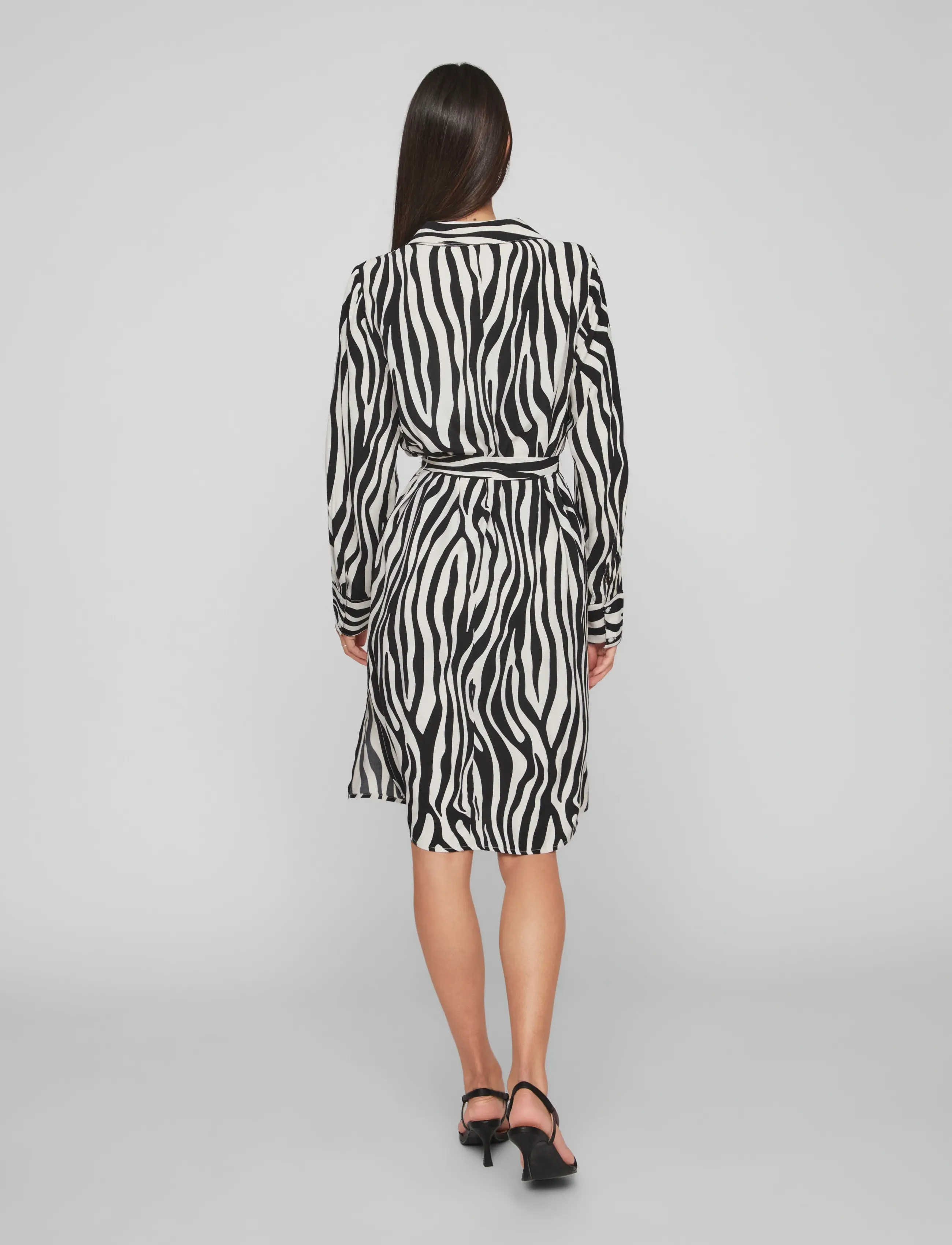 Vila - VIFINI L/S MIDI SHIRT DRESS/SU - skjortekjoler - black - 3