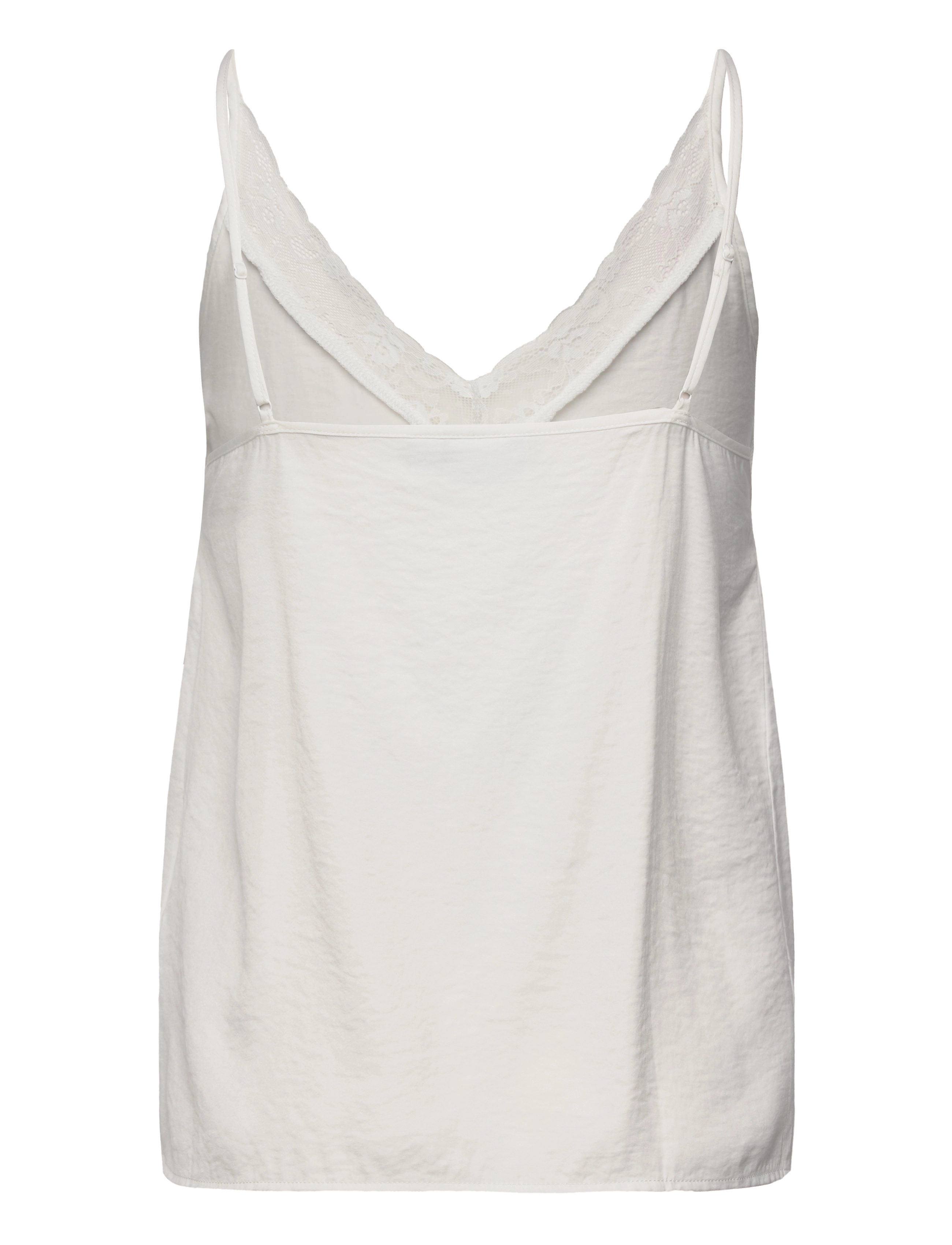 Vila - VICAVA V-NECK LACE SINGLET - cloud dancer - 2