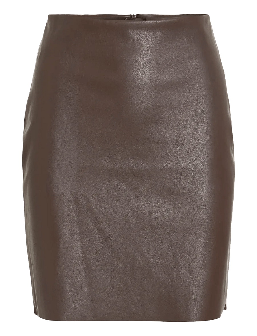 Vila - VIDAGMAR HW COATED SKIRT - NOOS - kurze röcke - coffee bean - 1