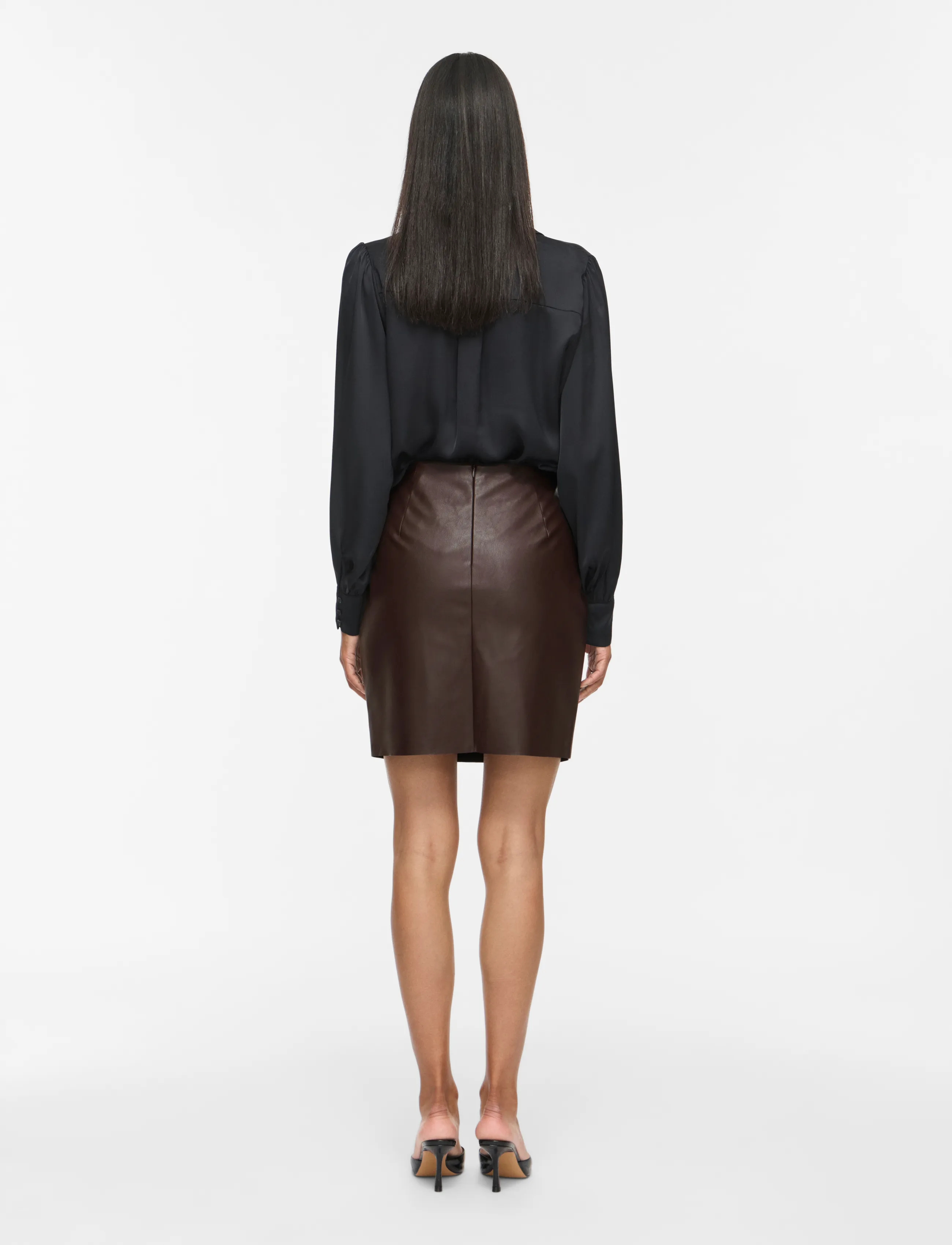 Vila - VIDAGMAR HW COATED SKIRT - NOOS - kurze röcke - coffee bean - 3