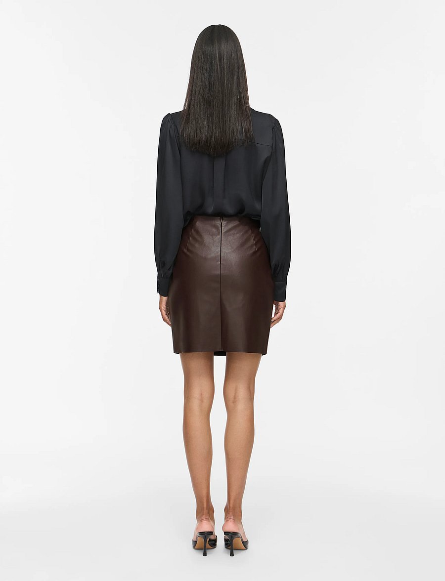 Vila - VIDAGMAR HW COATED SKIRT - NOOS - kurze röcke - coffee bean - 3