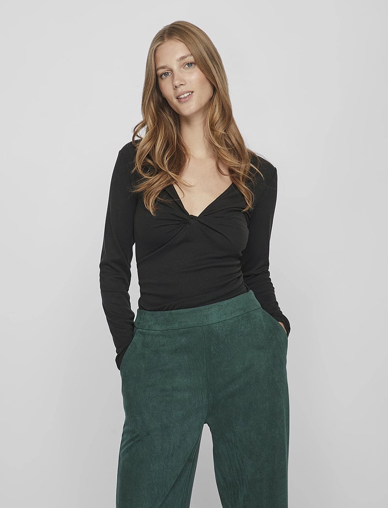 Long Sleeve V Neck Blouse in Navy | VILA Long Sleeve V Neck Blouse in Navy | VILA