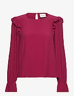 VIFINI O-NECK L/S TOP - NOOS - BEET RED