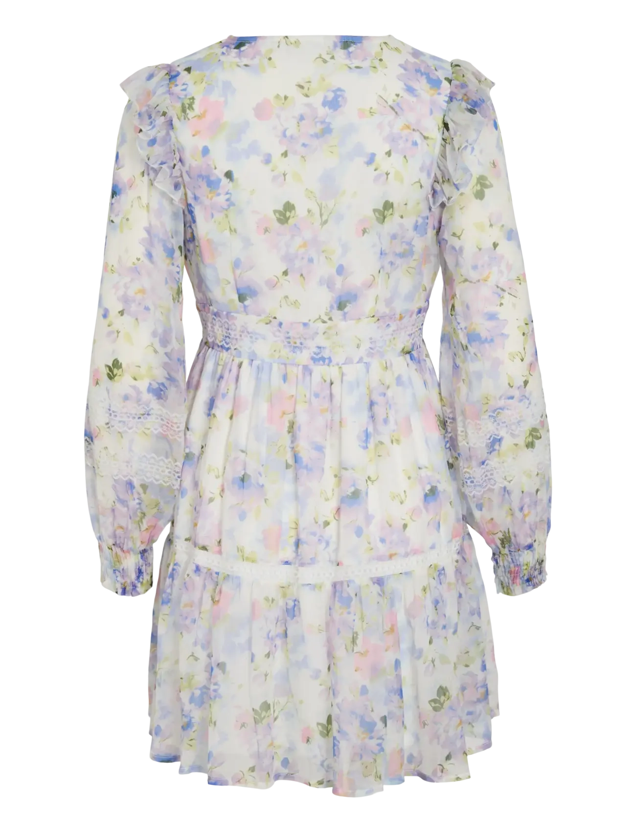 Vila - VIROMAN NEW V-NECK L/S SHORT DRESS/DC/KA - konfirmation - cloud dancer - 2