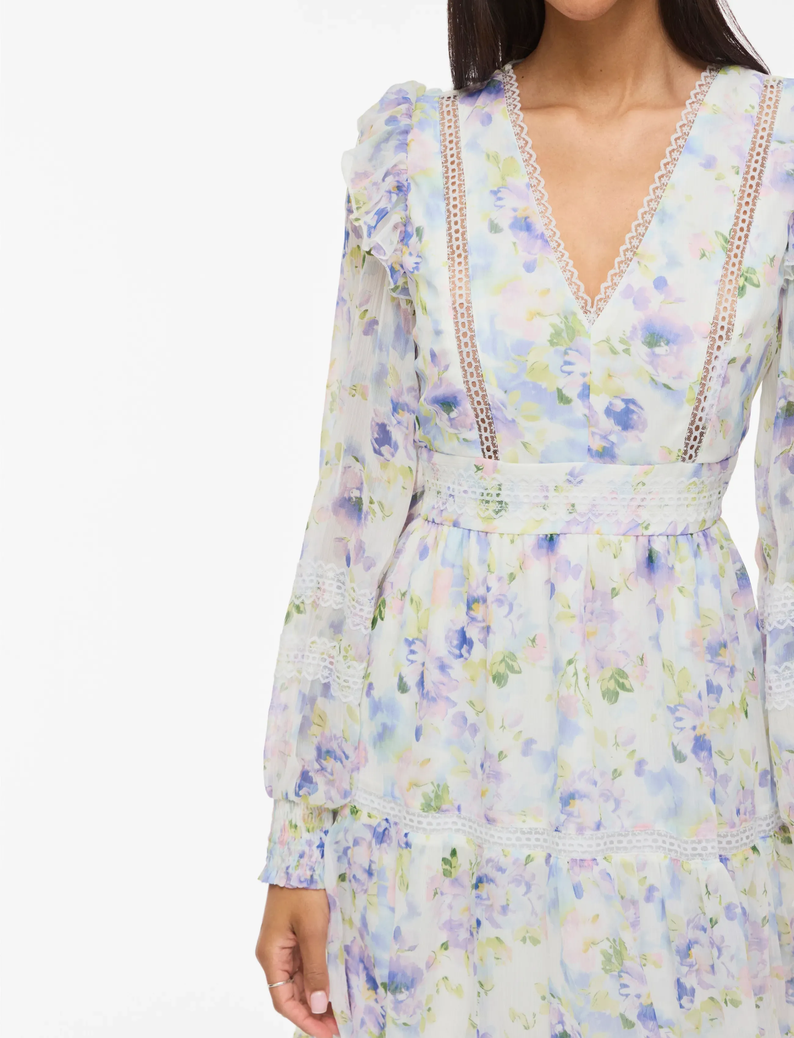 Viroman New V-Neck L/S Short Dress/Dc/Ka 6