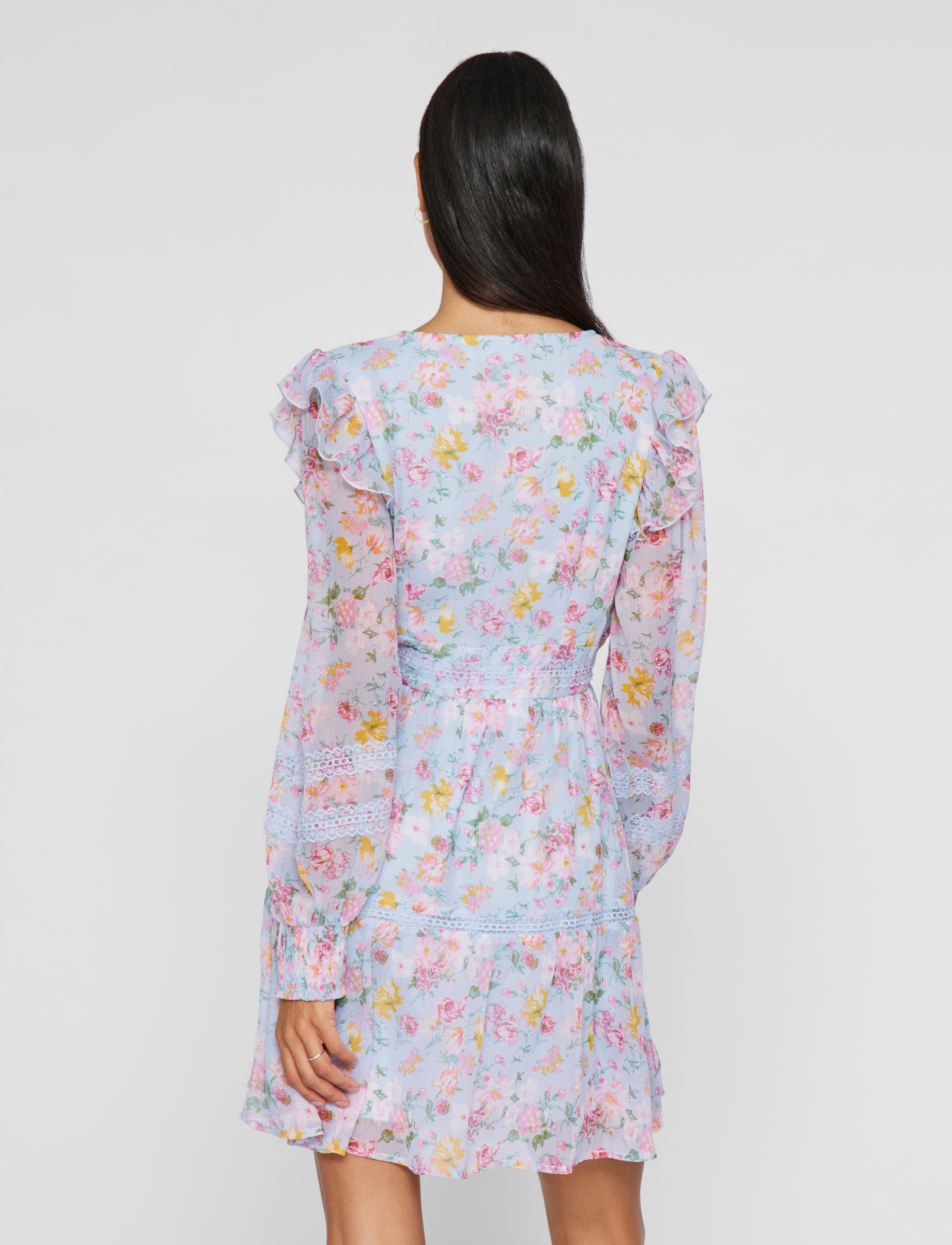 Viroman New V-Neck L/S Short Dress/Dc/Ka 2