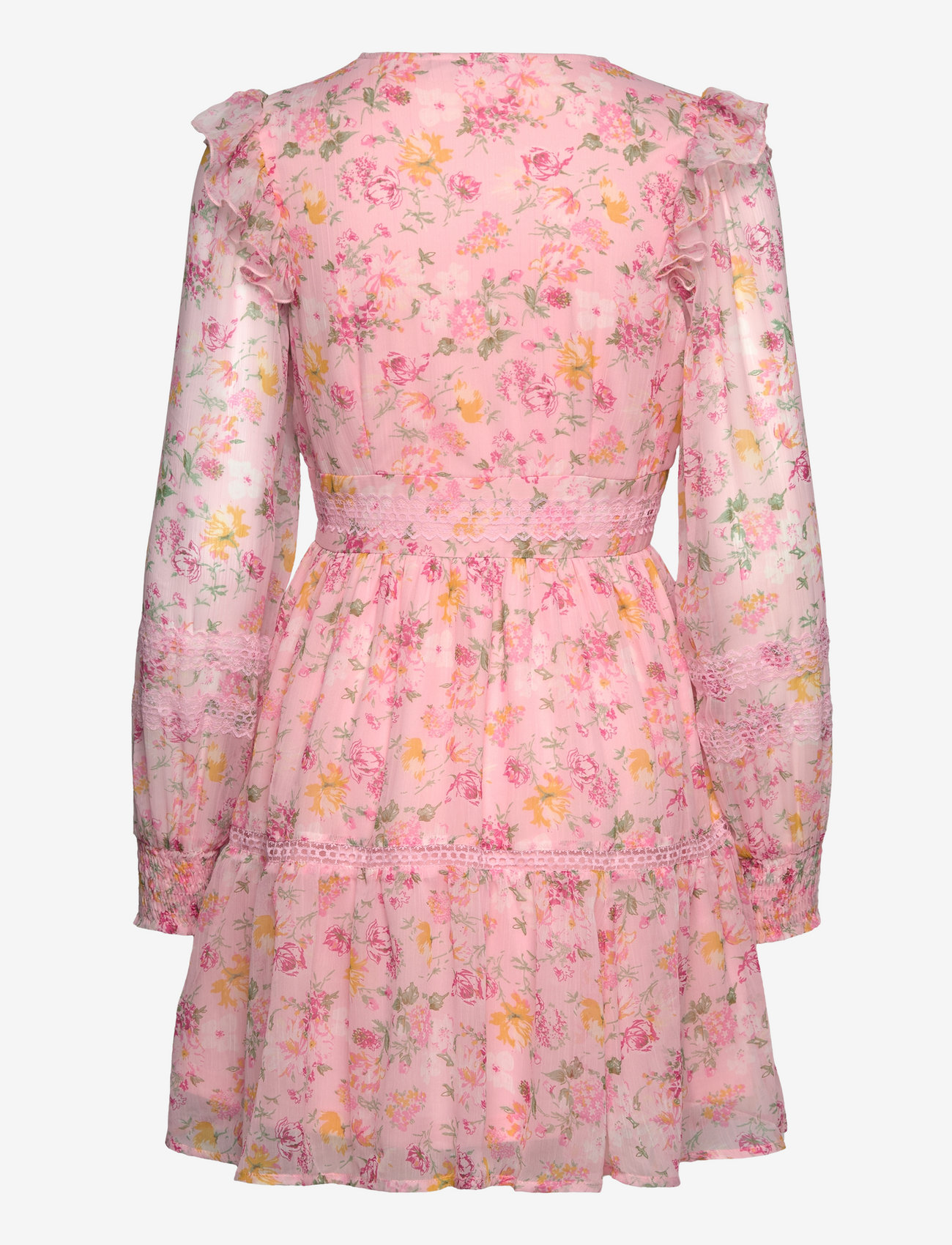 Vila - VIROMAN NEW V-NECK L/S SHORT DRESS/DC/KA - kurze kleider - misty rose - 2