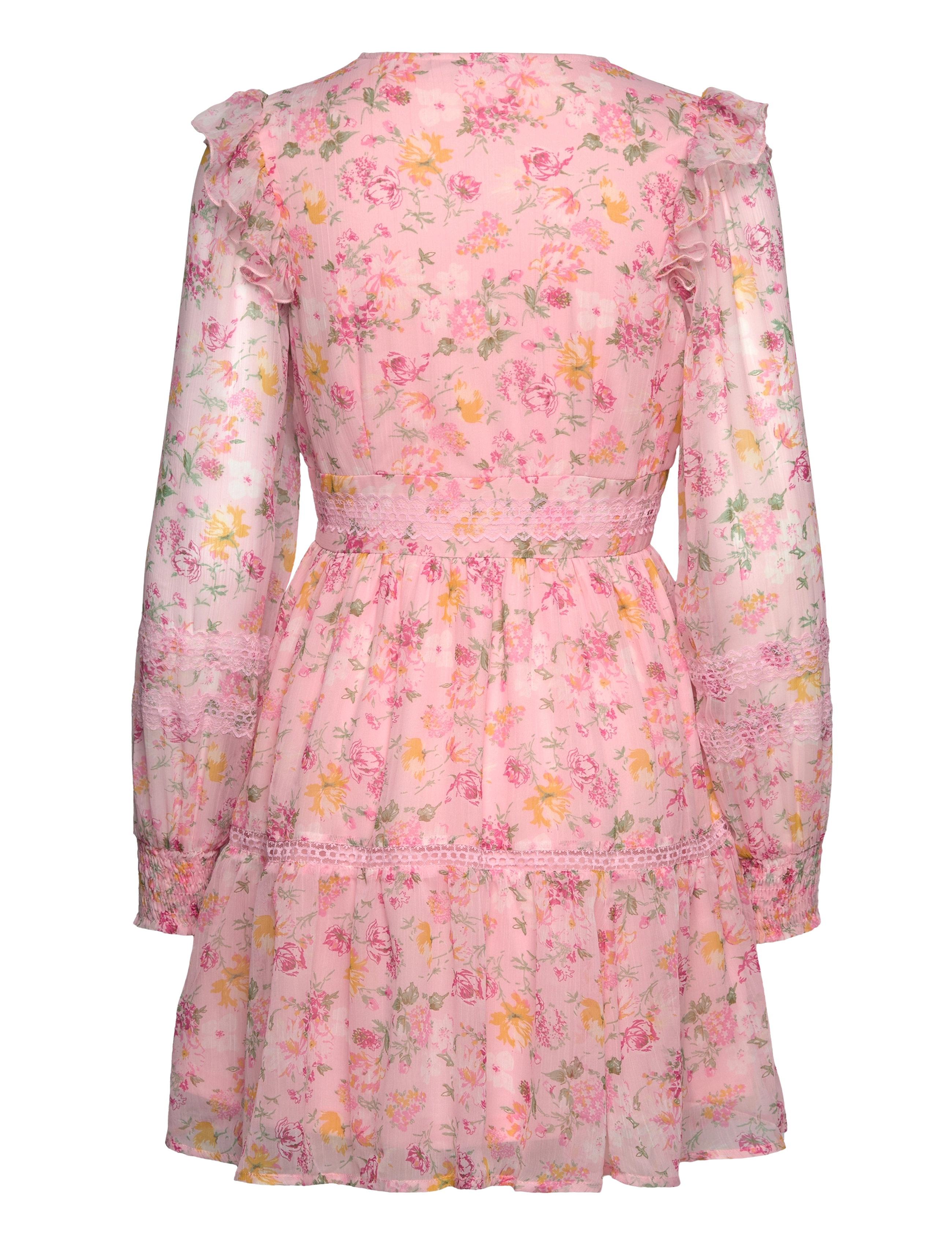 Vila - VIROMAN NEW V-NECK L/S SHORT DRESS/DC/KA - konfirmationstøj - misty rose - 2