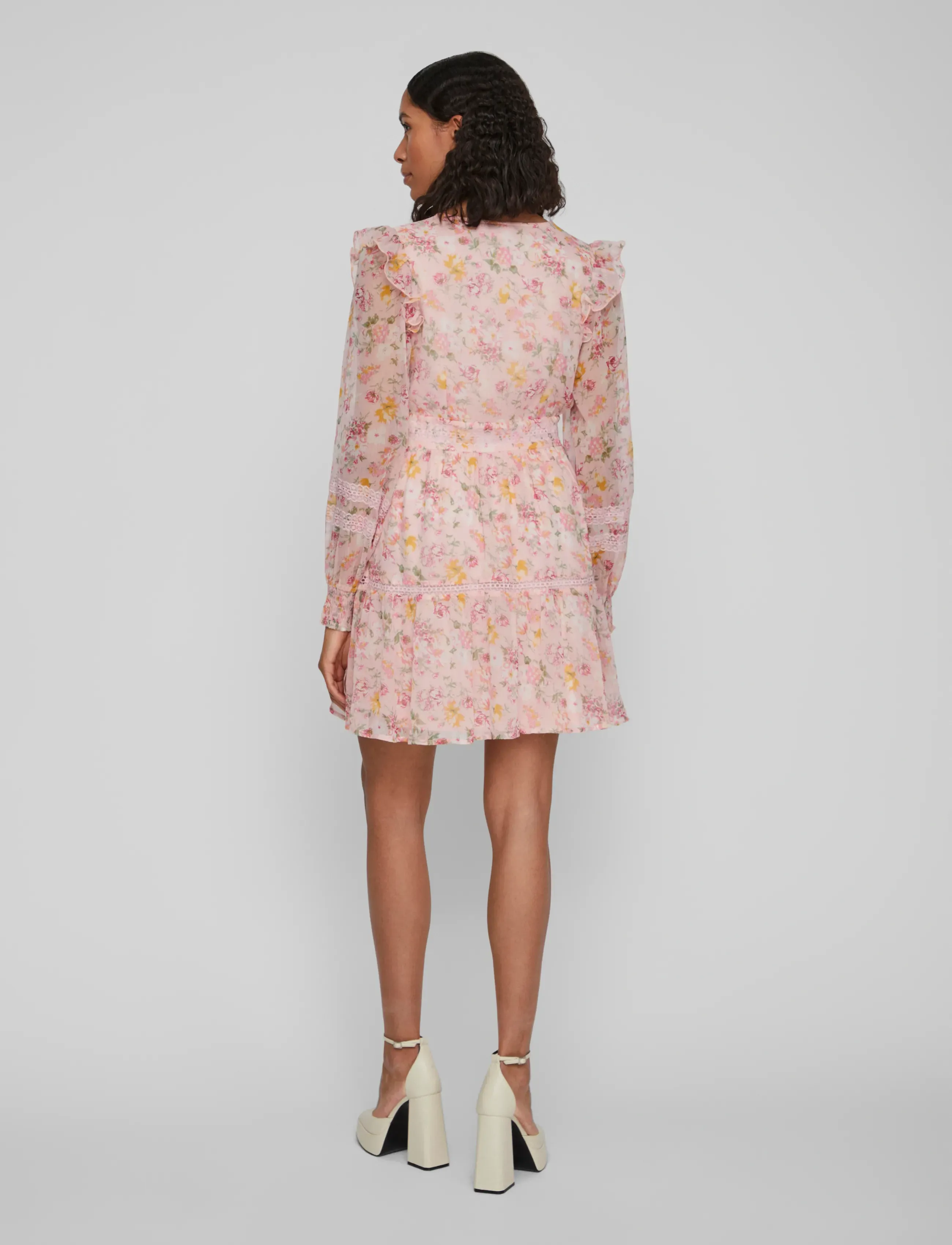 Viroman New V-Neck L/S Short Dress/Dc/Ka 2
