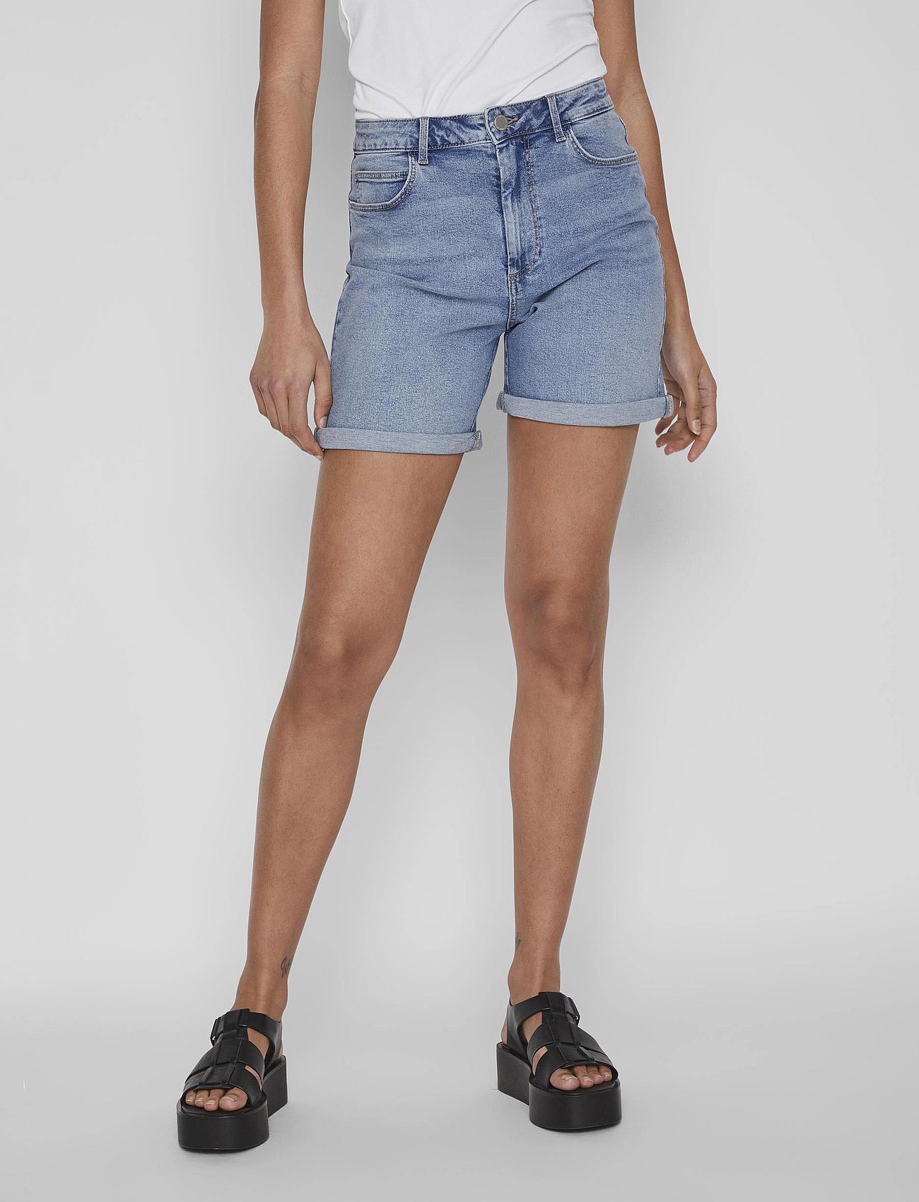 VIJO HW LBD SHORTS - NOOS - LIGHT BLUE DENIM