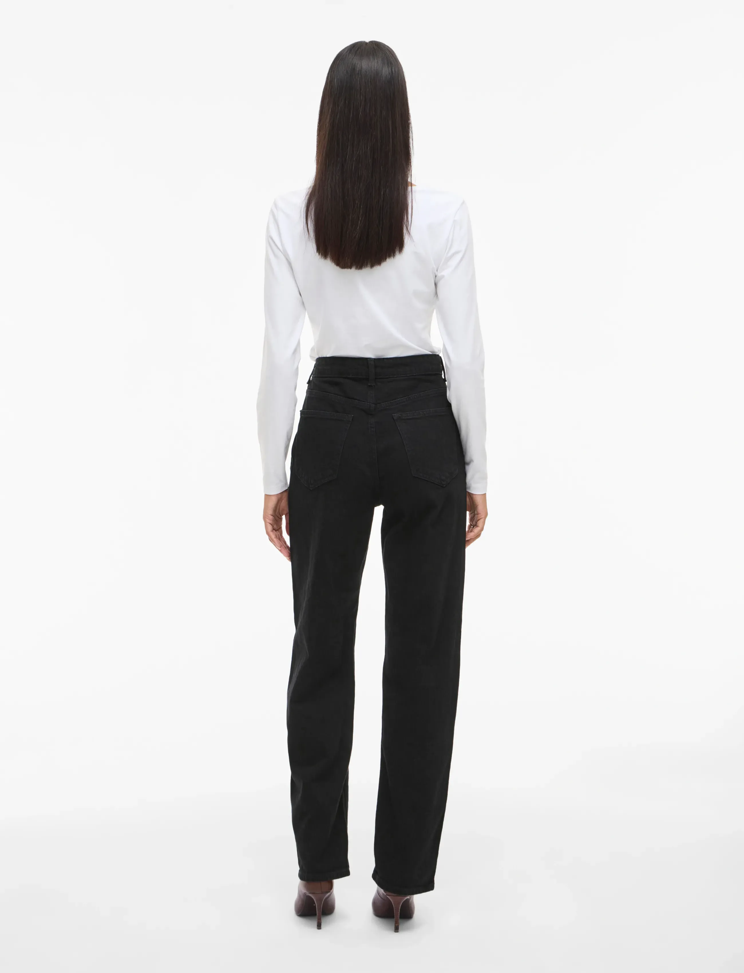 Vila - VIKELLY JAF HW STRAIGHT JEANS-NOOS - straight jeans - black denim - 3