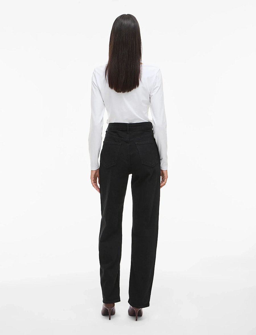 Vila - VIKELLY JAF HW STRAIGHT JEANS-NOOS - straight jeans - black denim - 3