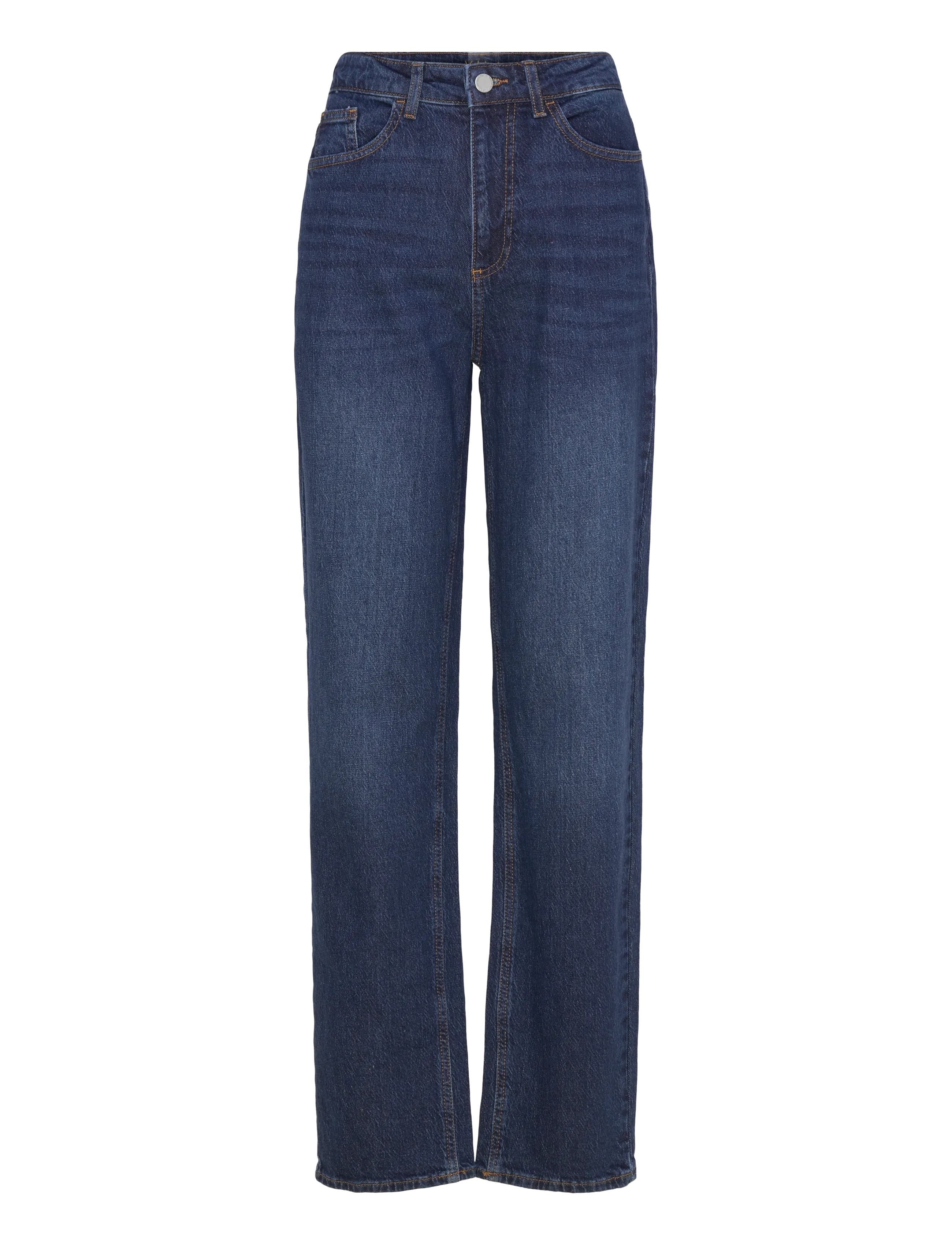 Vila VIKELLY JAF HW STRAIGHT JEANS-NOOS - Tøj - DARK BLUE DENIM / blue