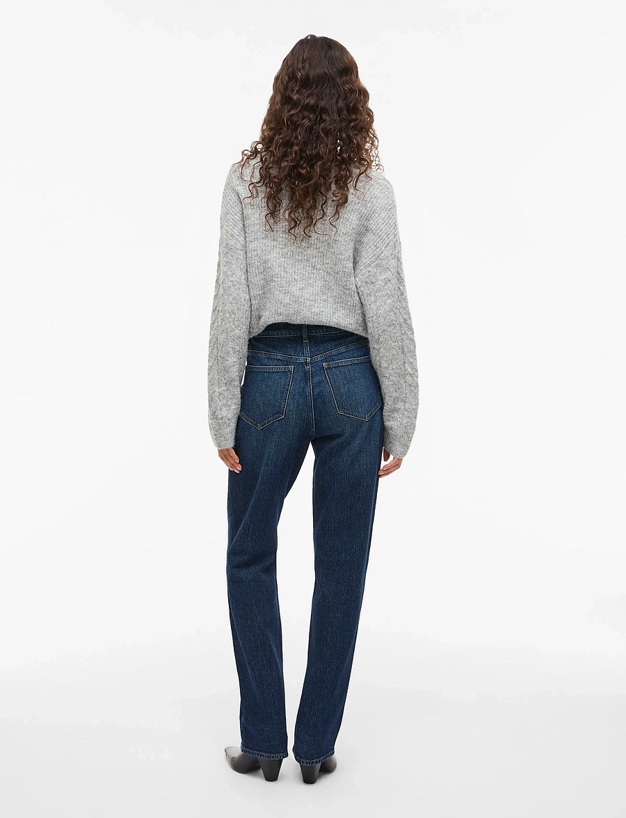 Vila - VIKELLY JAF HW STRAIGHT JEANS-NOOS - jeans droites - dark blue denim - 3