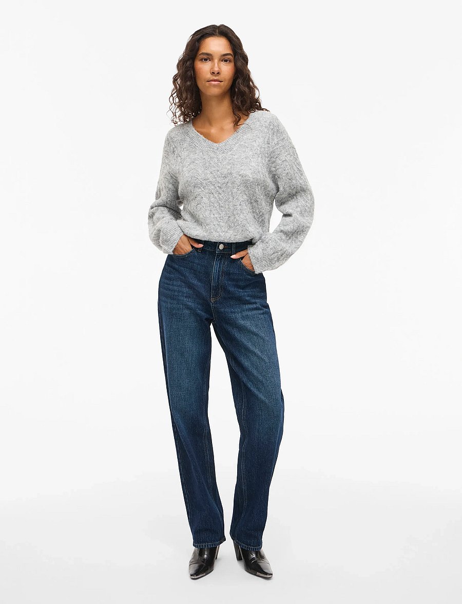 Vila - VIKELLY JAF HW STRAIGHT JEANS-NOOS - jeans droites - dark blue denim - 4