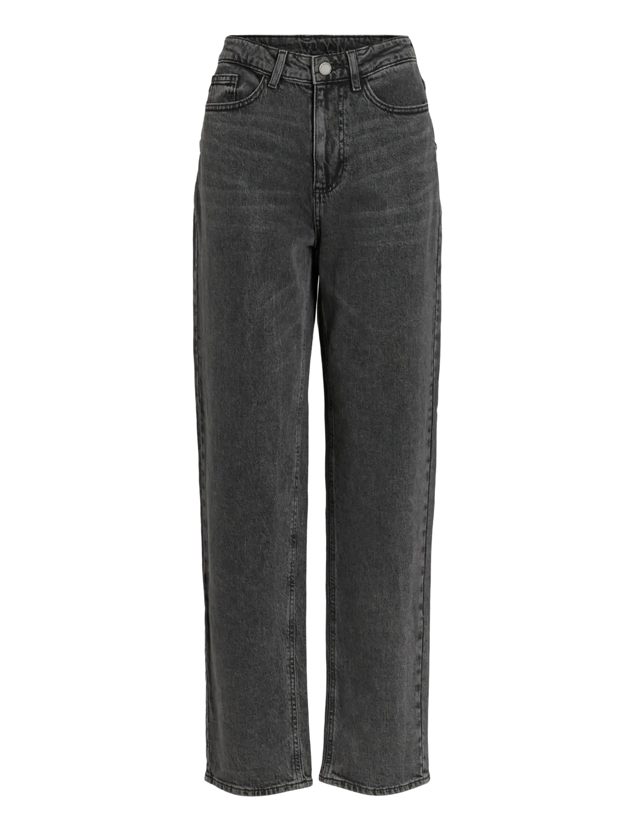 Vila VIKELLY JAF HW STRAIGHT JEANS-NOOS - Tøj - DARK GREY DENIM / grey