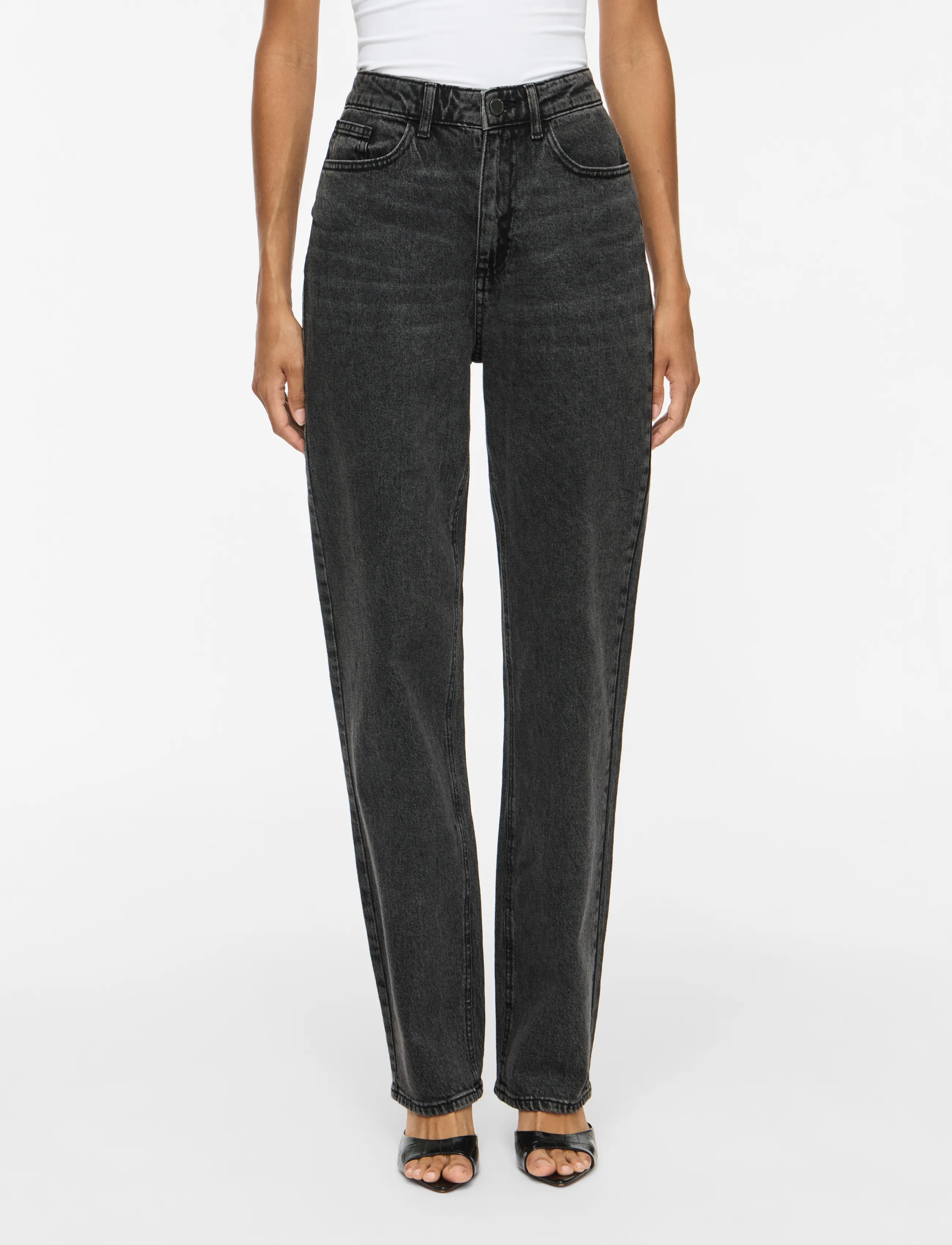 Vila VIKELLY JAF HW STRAIGHT JEANS-NOOS - Jeans - DARK GREY DENIM / grey
