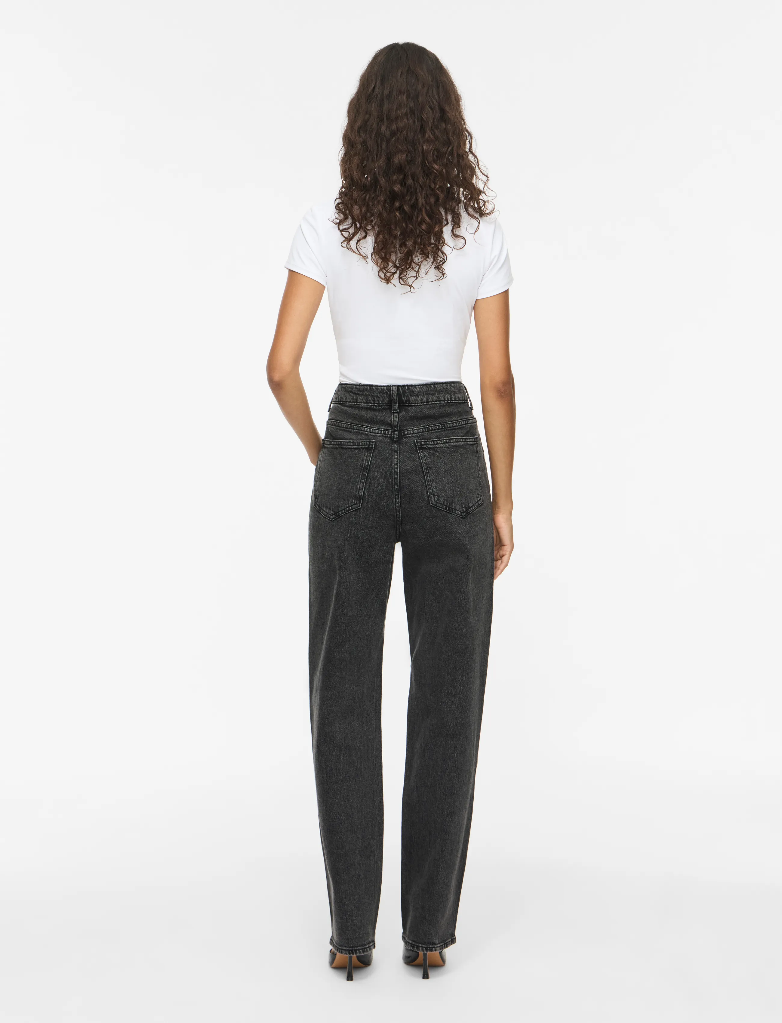 Vila - VIKELLY JAF HW STRAIGHT JEANS-NOOS - gerade jeans - dark grey denim - 3