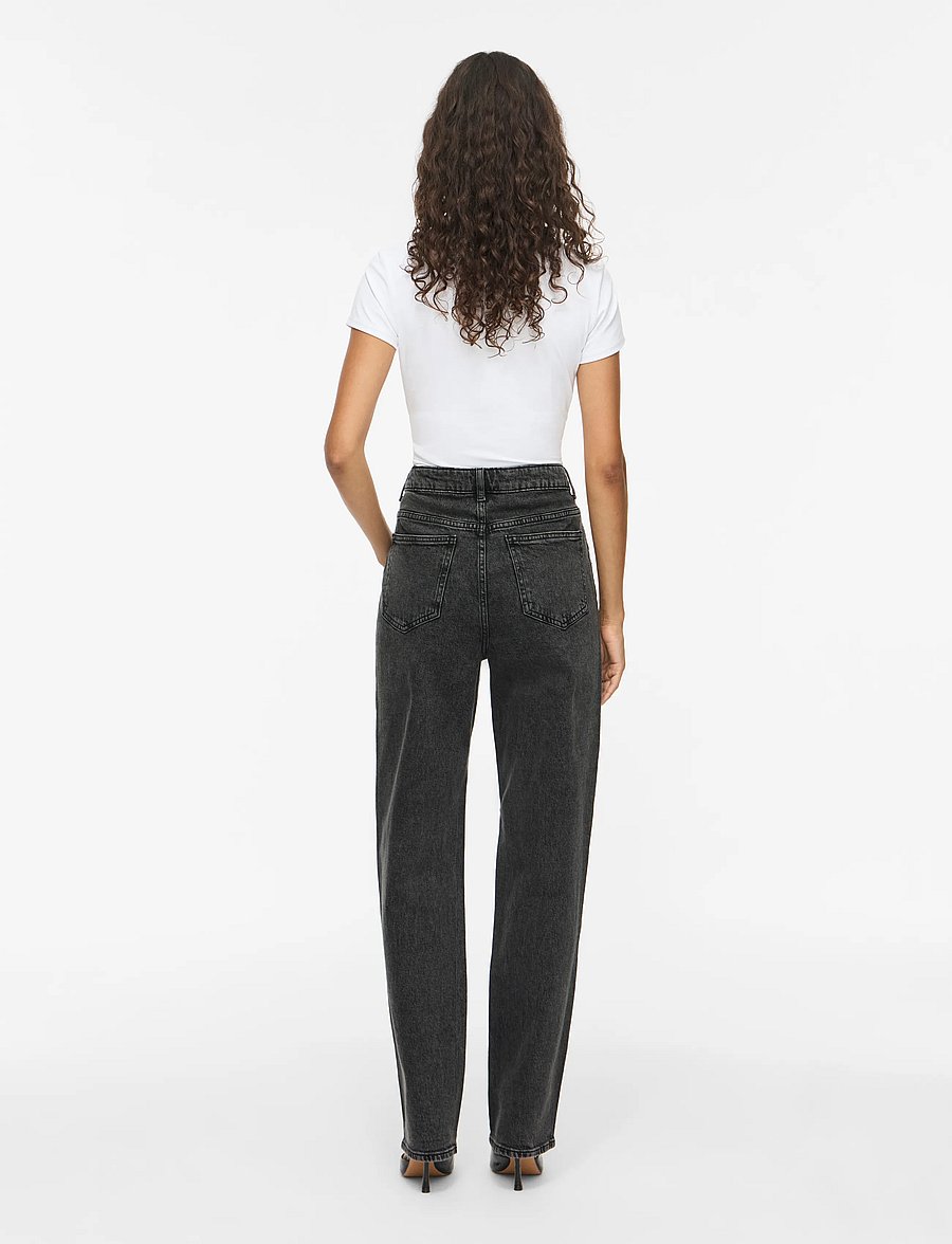 Vila - VIKELLY JAF HW STRAIGHT JEANS-NOOS - gerade jeans - dark grey denim - 3