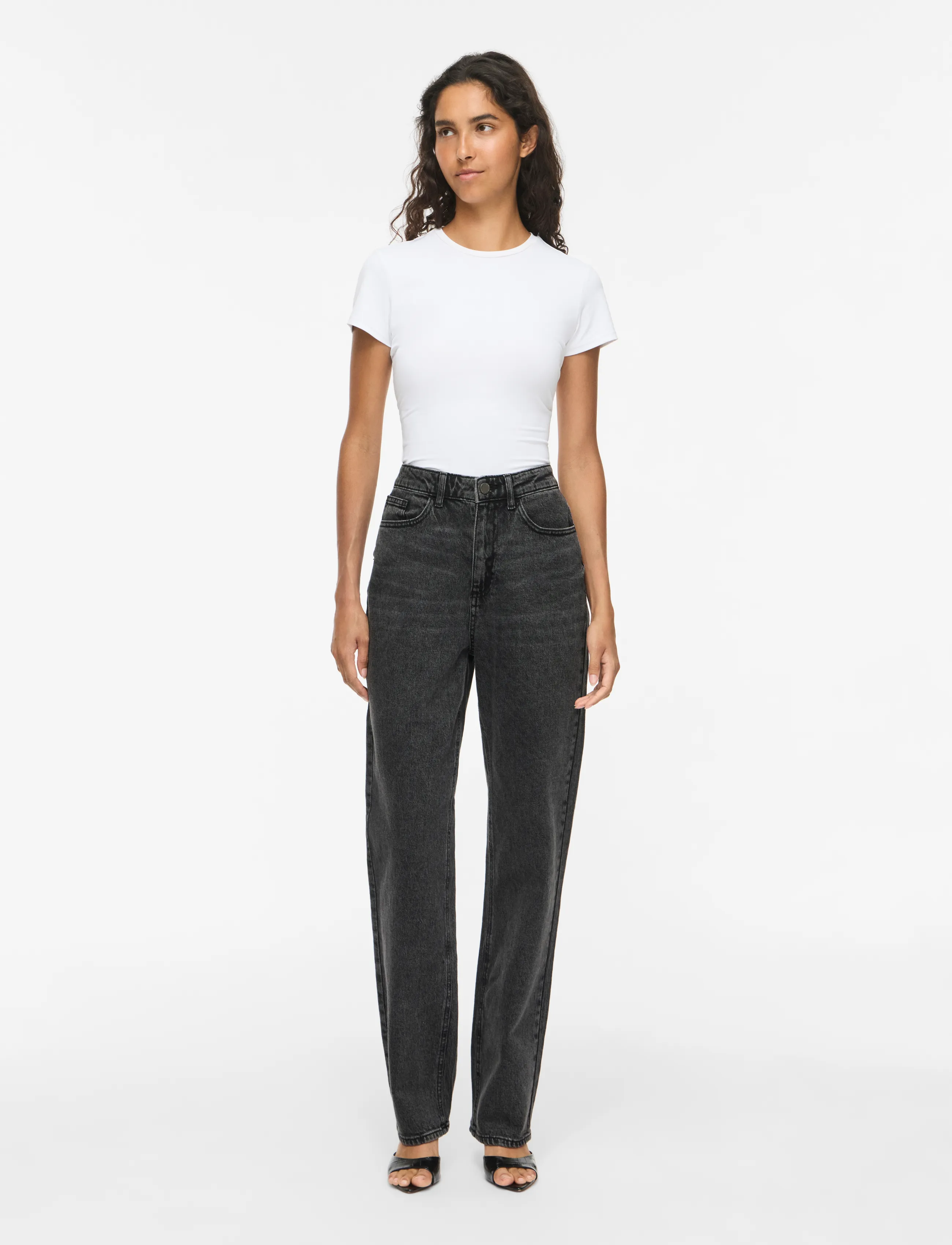 Vila - VIKELLY JAF HW STRAIGHT JEANS-NOOS - gerade jeans - dark grey denim - 4