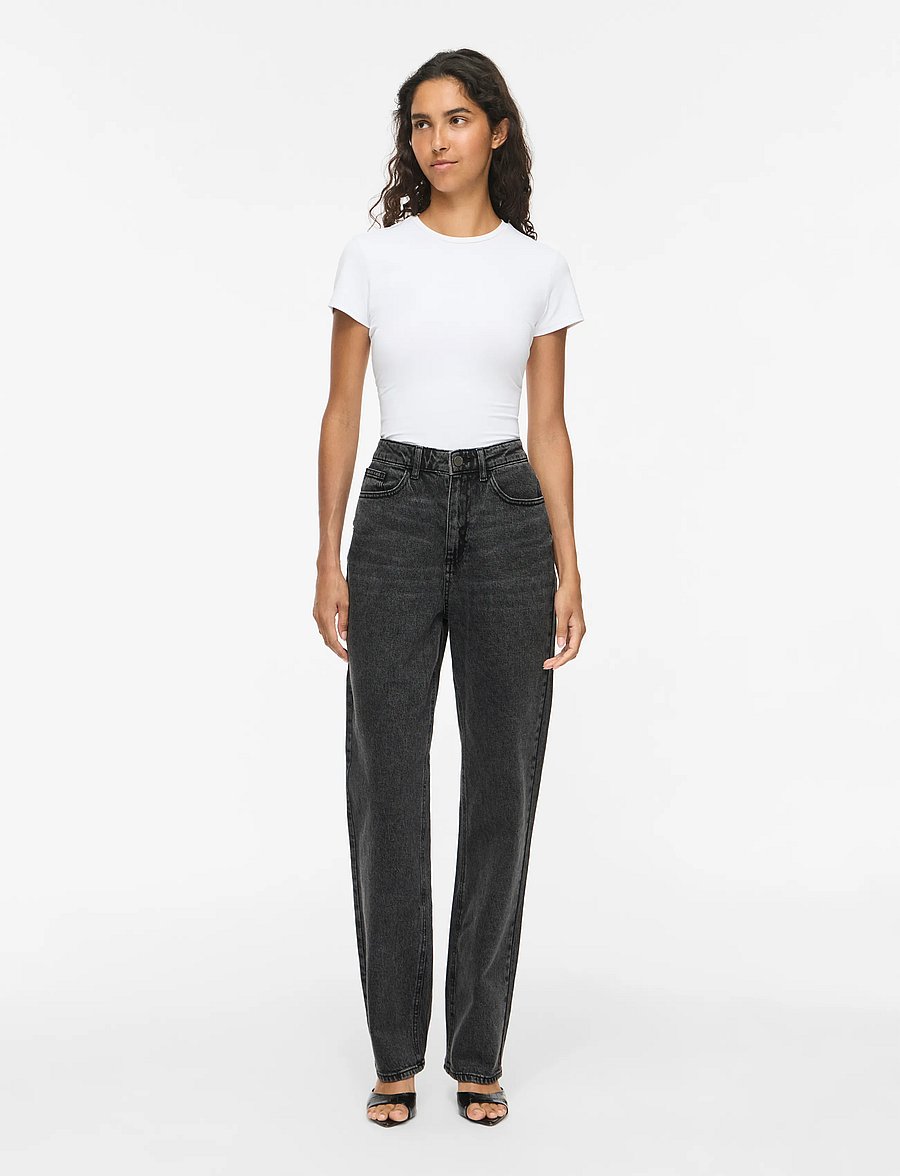 Vila - VIKELLY JAF HW STRAIGHT JEANS-NOOS - gerade jeans - dark grey denim - 4