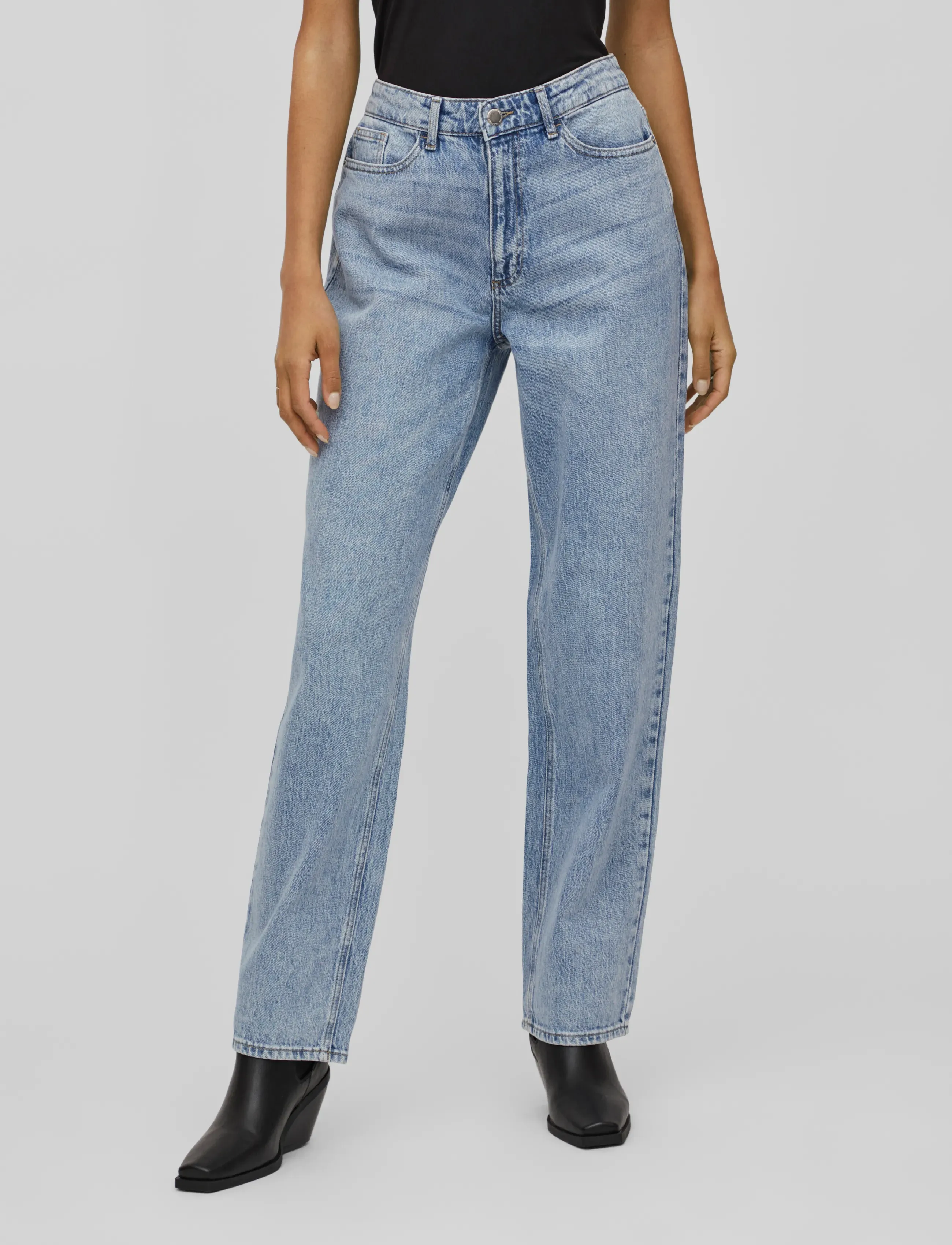 Vila VIKELLY JAF HW STRAIGHT JEANS-NOOS - Vila - LIGHT BLUE DENIM / blue