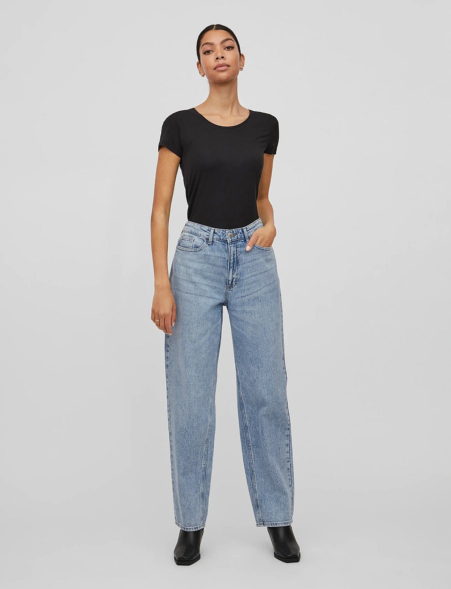 Vila - VIKELLY JAF HW STRAIGHT JEANS-NOOS - jeans droites - light blue denim - 5
