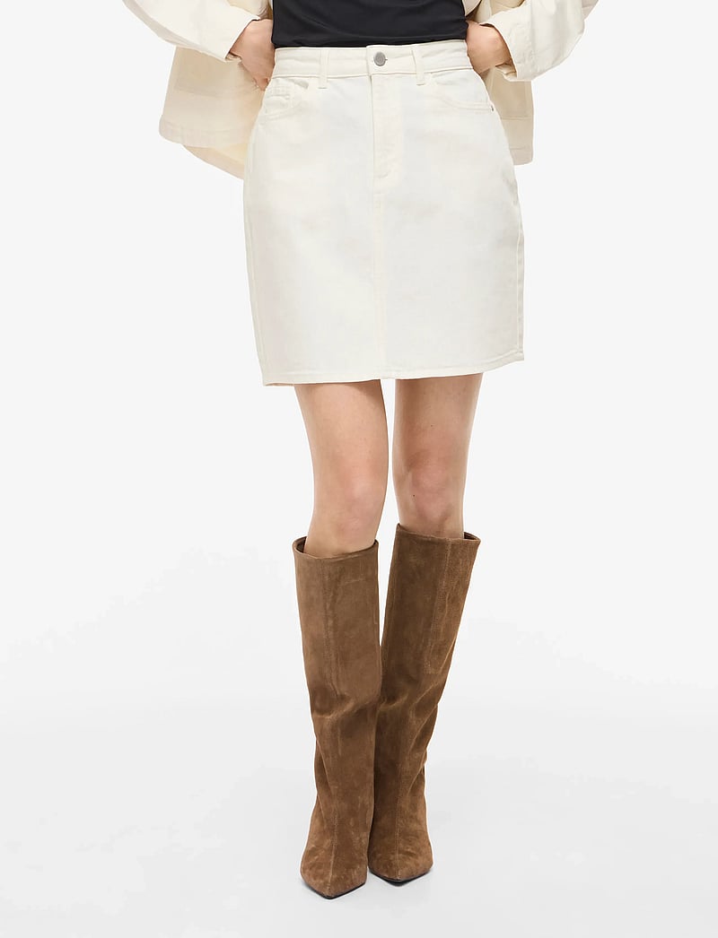 Vila - VIKAJA JAF DENIM SKIRT- NOOS - jeanskjolar - cloud dancer - 0