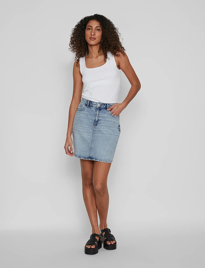 Vila - VIKAJA HW JAF DENIM SKIRT- NOOS - jeansröcke - light blue denim - 4