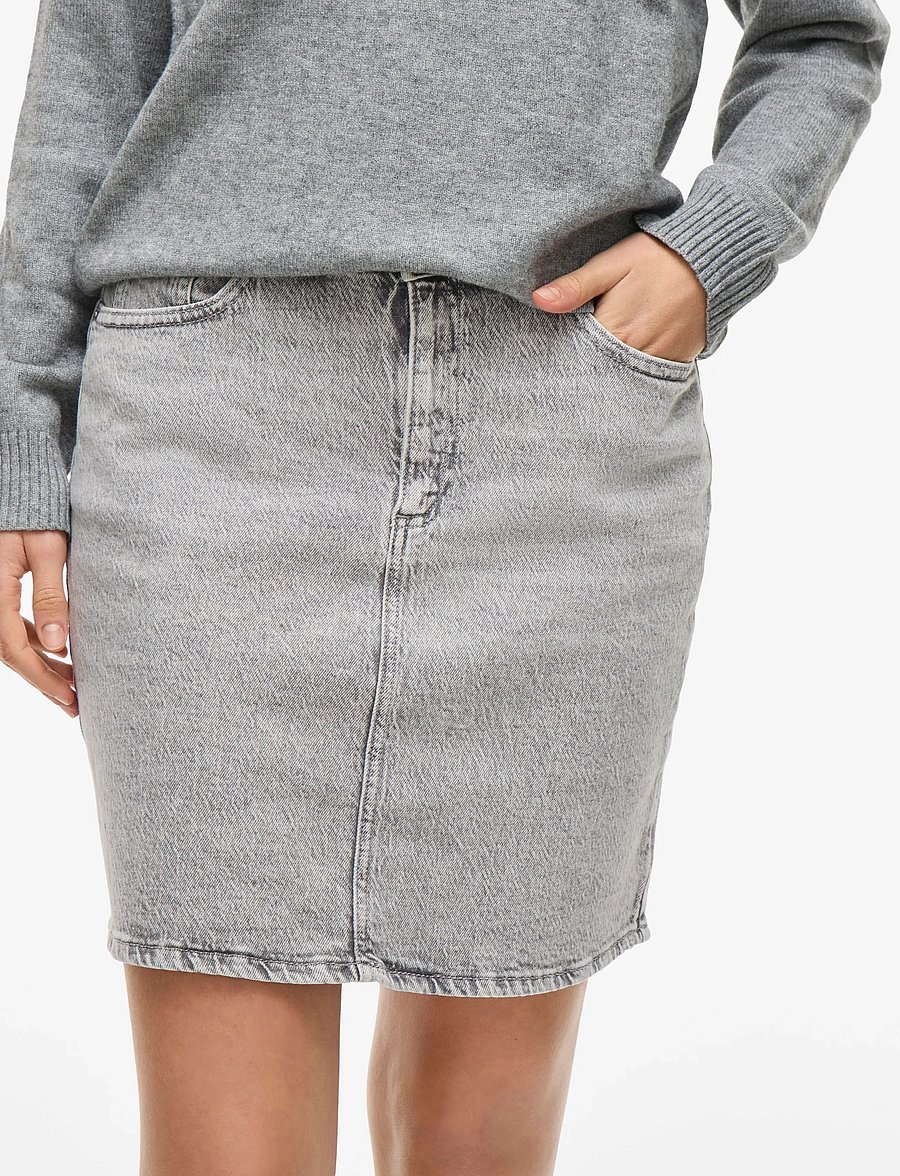 Vila - VIKAJA HW JAF DENIM SKIRT- NOOS - jeansröcke - light grey denim - 5