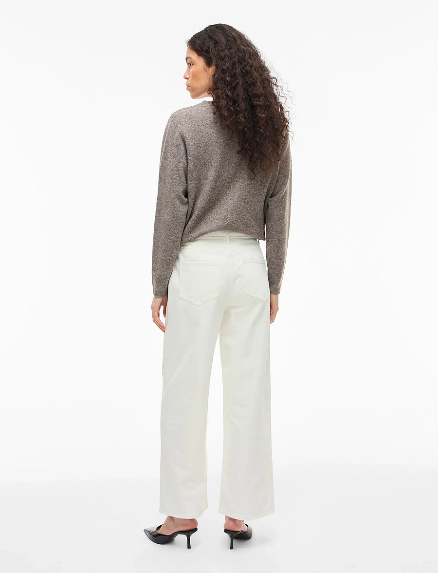 Vila - VIFREYA JAF HW WIDE JEANS - NOOS - pantalons larges - cloud dancer - 3