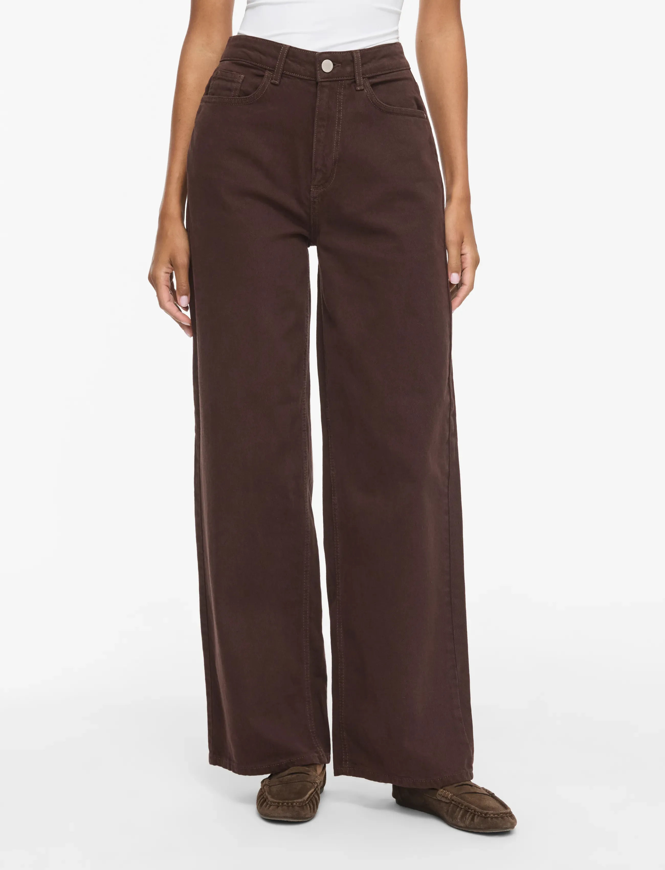 Vila VIFREYA JAF HW WIDE JEANS - NOOS - Riided - COFFEE BEAN / brown
