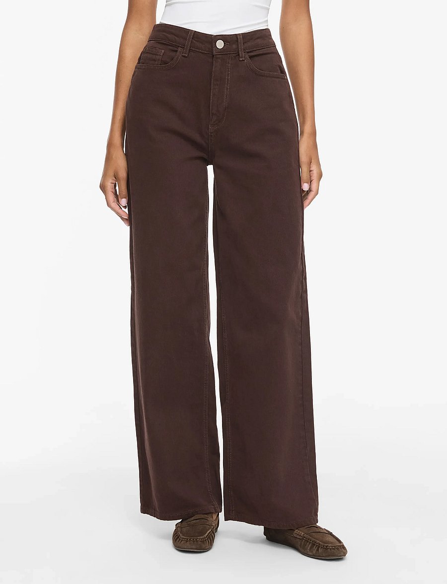Vila - VIFREYA JAF HW WIDE JEANS - NOOS - hosen mit weitem bein - coffee bean - 0