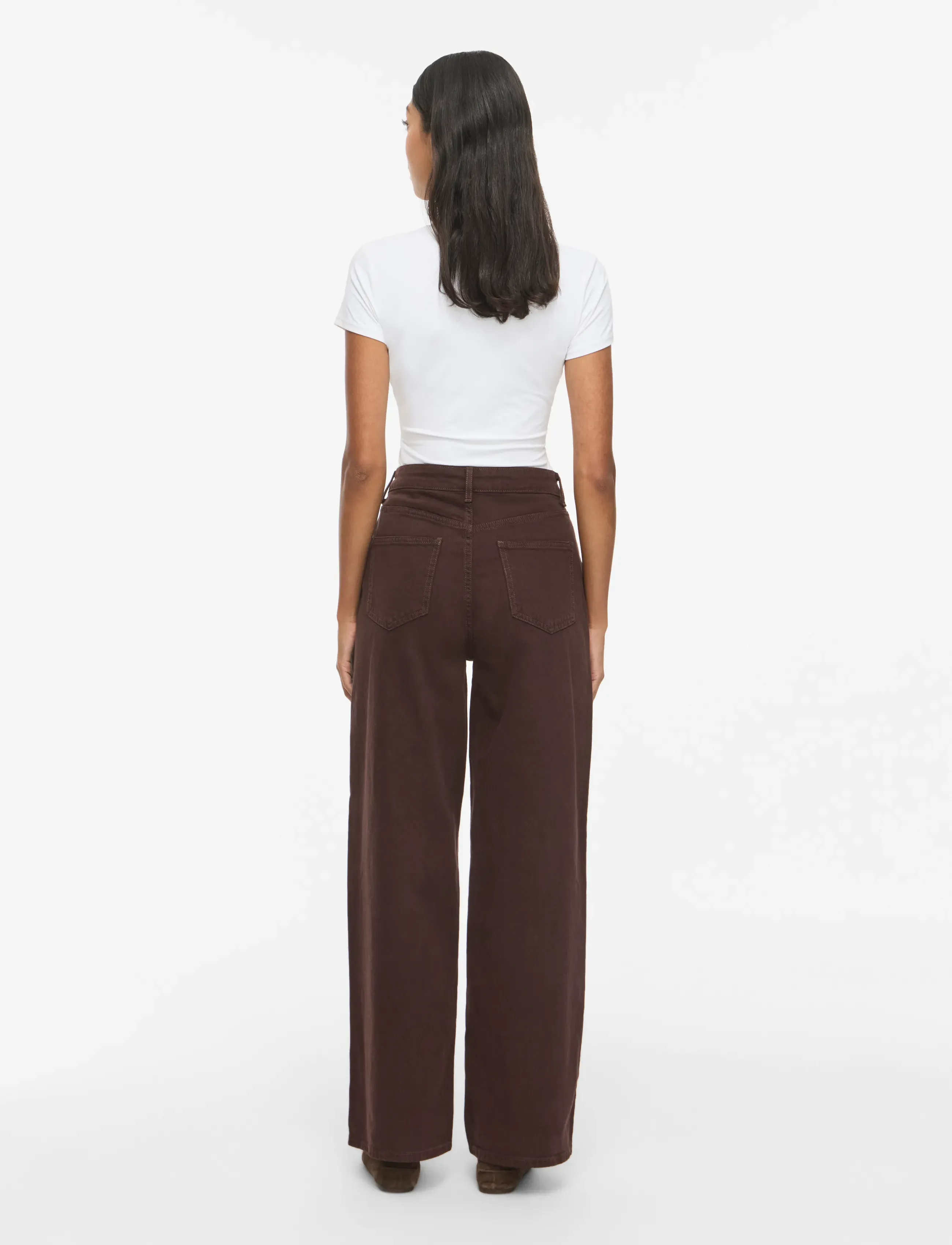 Vila - VIFREYA JAF HW WIDE JEANS - NOOS - hosen mit weitem bein - coffee bean - 3