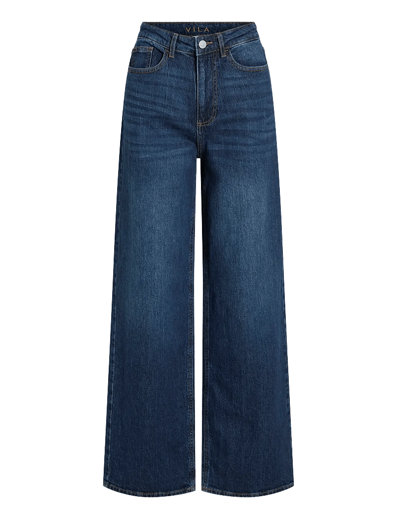 Vila - VIFREYA JAF HW JEANS - NOOS - pantalons larges - dark blue denim - 1