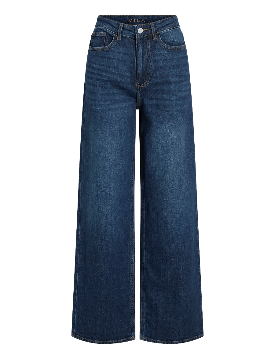 Vila - VIFREYA JAF HW WIDE JEANS - NOOS - laia säärega teksad - dark blue denim - 1