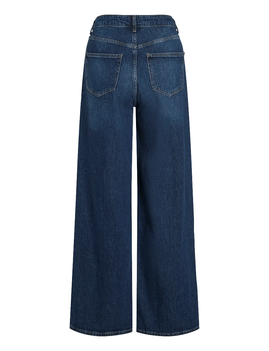 Vila - VIFREYA JAF HW WIDE JEANS - NOOS - laia säärega teksad - dark blue denim - 2