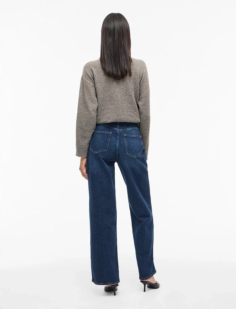 Vila - VIFREYA JAF HW JEANS - NOOS - pantalons larges - dark blue denim - 3