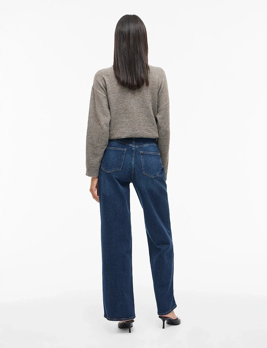 Vila - VIFREYA JAF HW WIDE JEANS - NOOS - laia säärega teksad - dark blue denim - 3