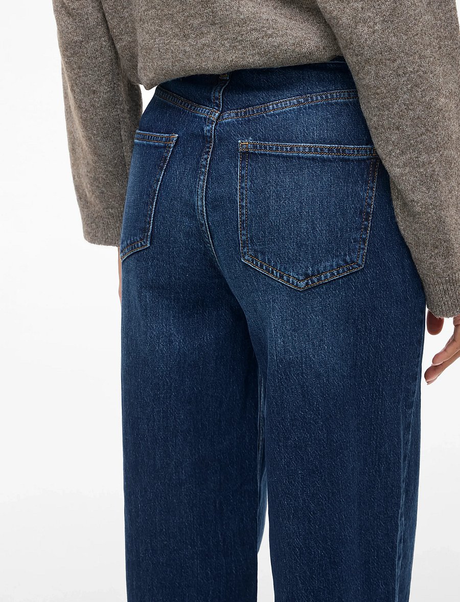 Vila - VIFREYA JAF HW WIDE JEANS - NOOS - laia säärega teksad - dark blue denim - 5