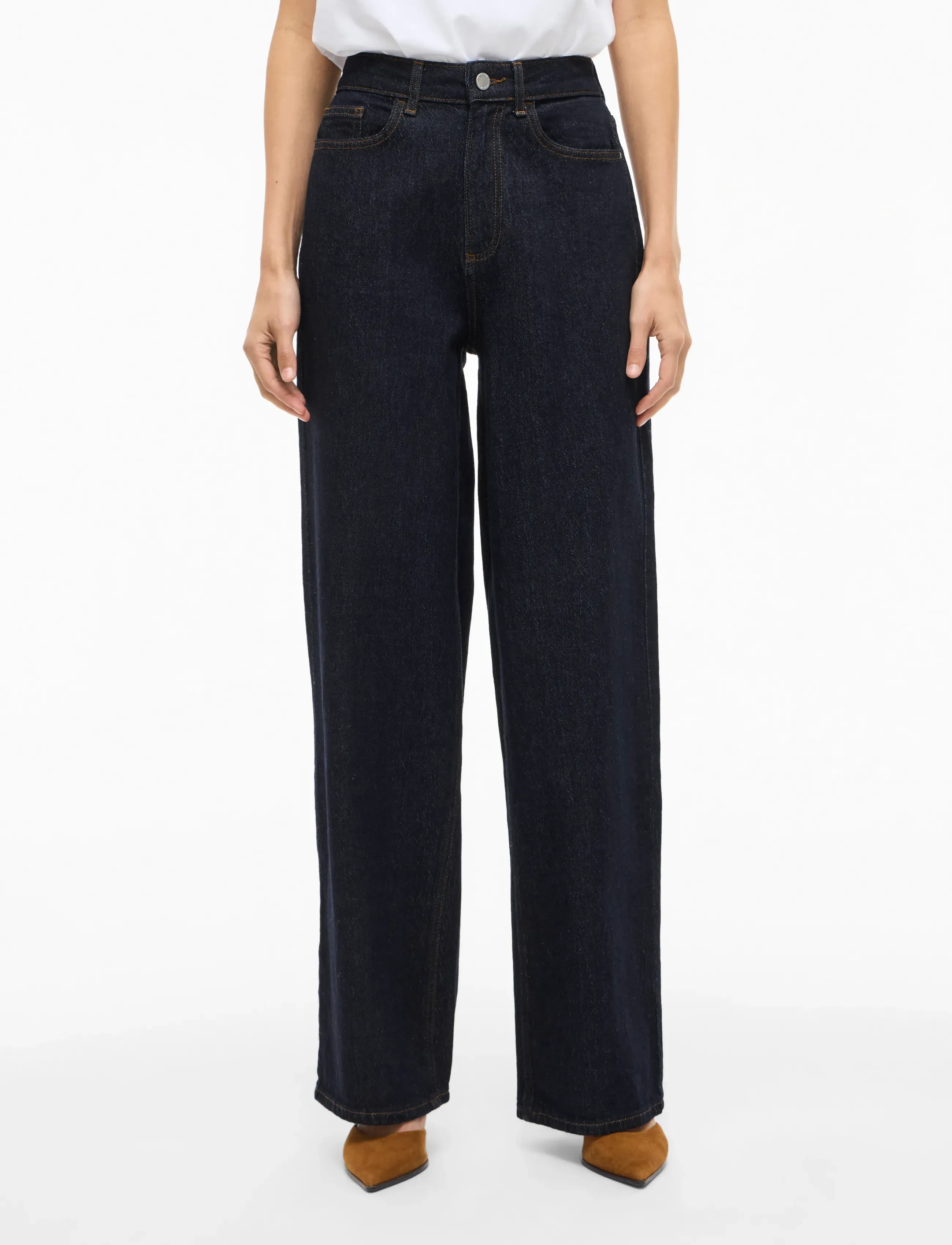 Vila Vifreya Jaf Hw Wide Jeans Noos, 42 x 32, Jeans, Marineblau - Wide, Frauen