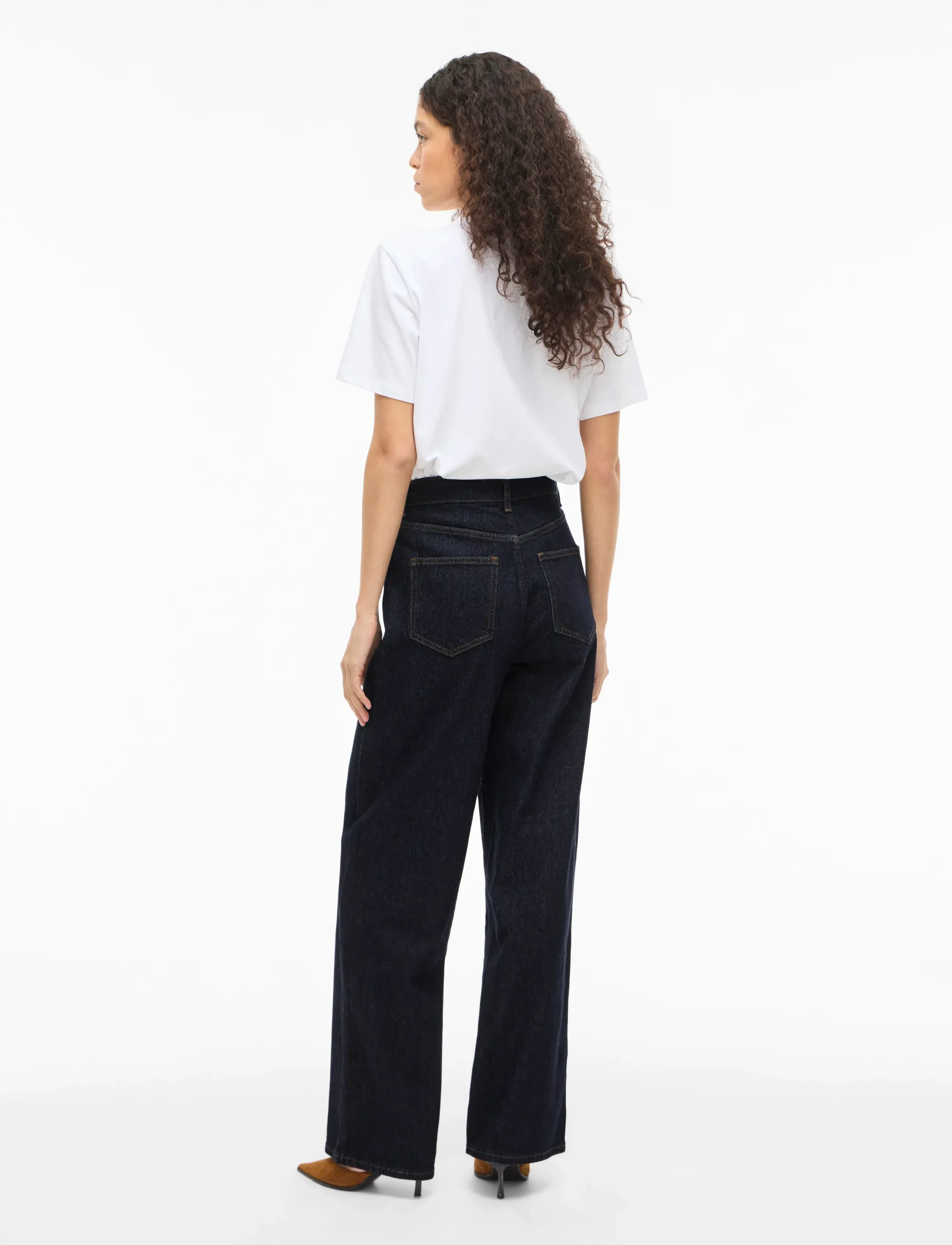 Vila - VIFREYA JAF HW WIDE JEANS - NOOS - hosen mit weitem bein - dark blue denim - 3